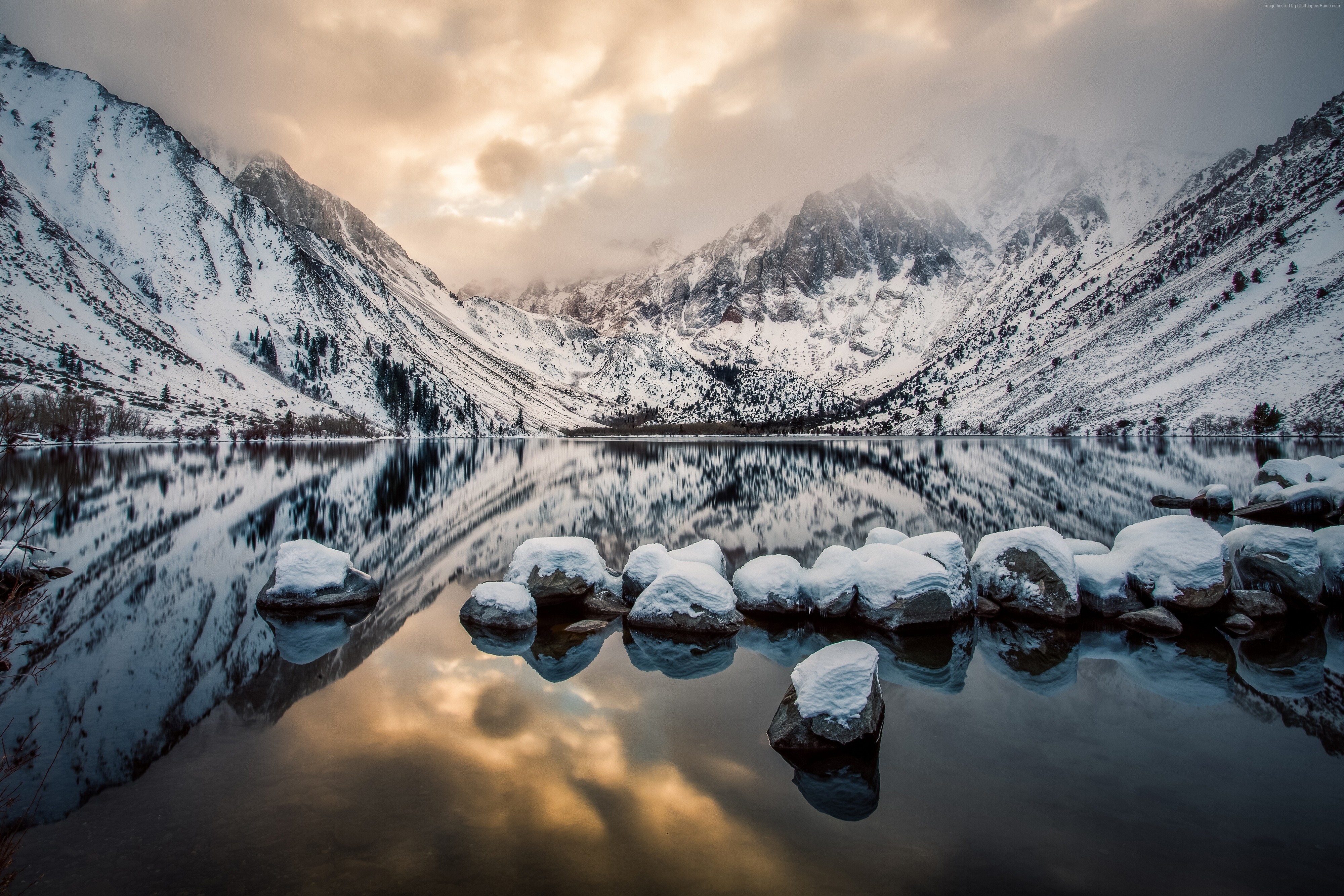 Convict Lake, Mount Morrison, California 4K HD Wallpaper