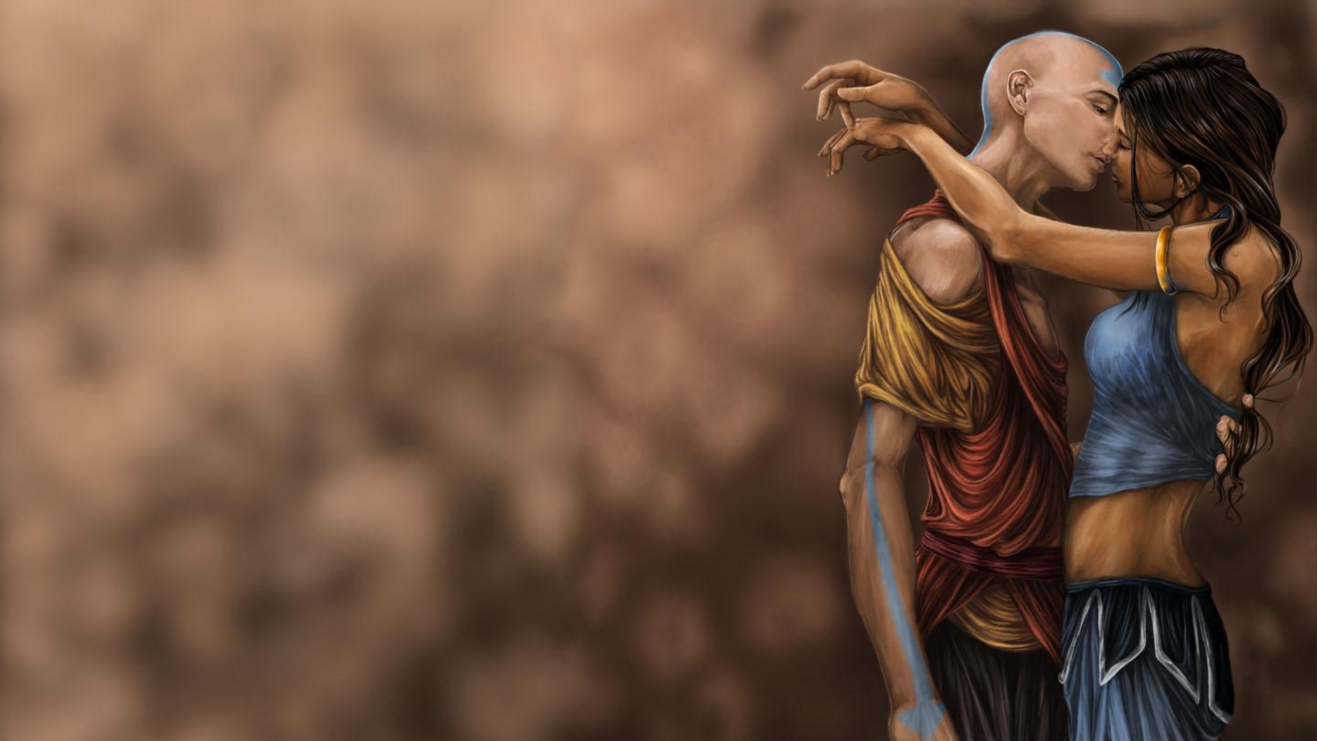 Romantic Moment Between Aang and Katara in The Legend of Korra HD Wallpaper