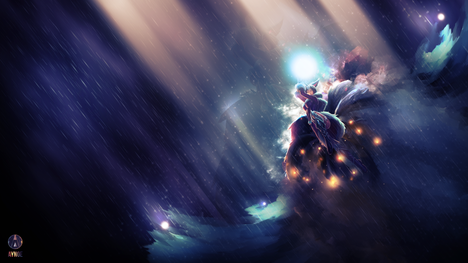 Ahri from League of Legends in space HD Wallpaper