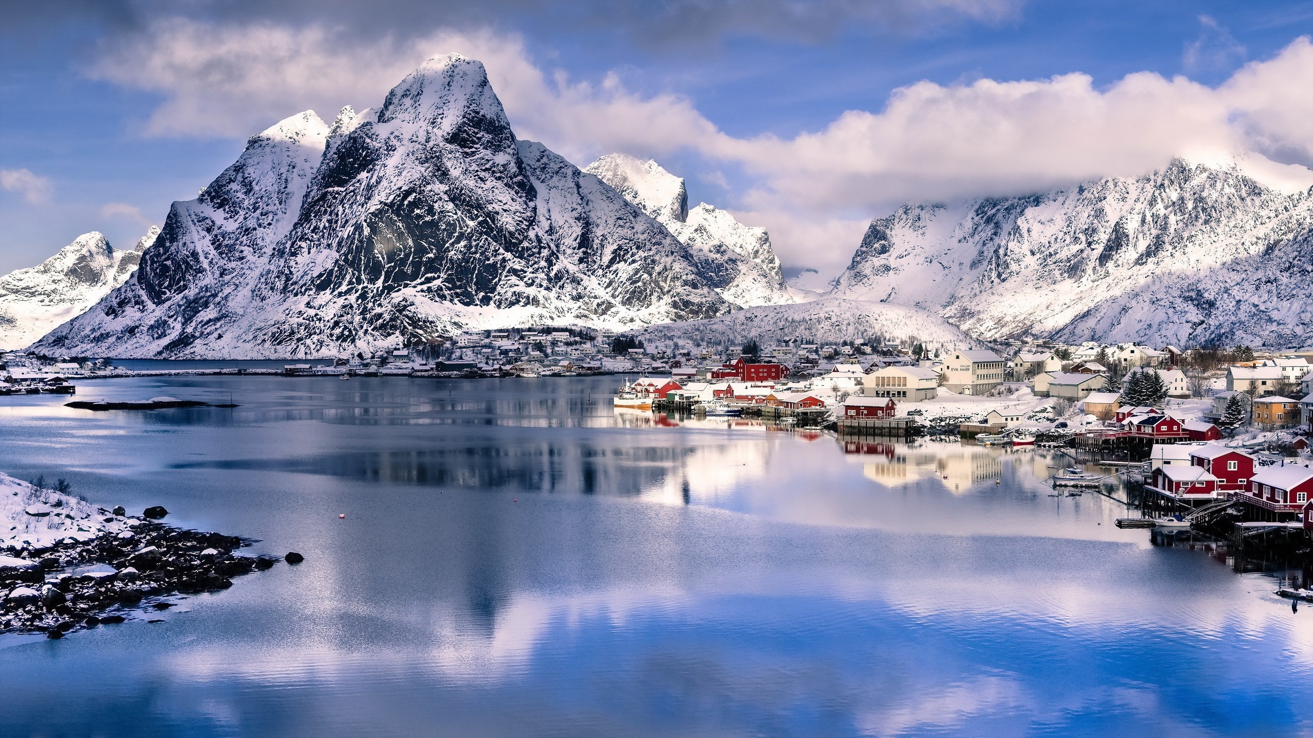  1133264 Landscape Mountains Sea Villages Lake Nature Reflection