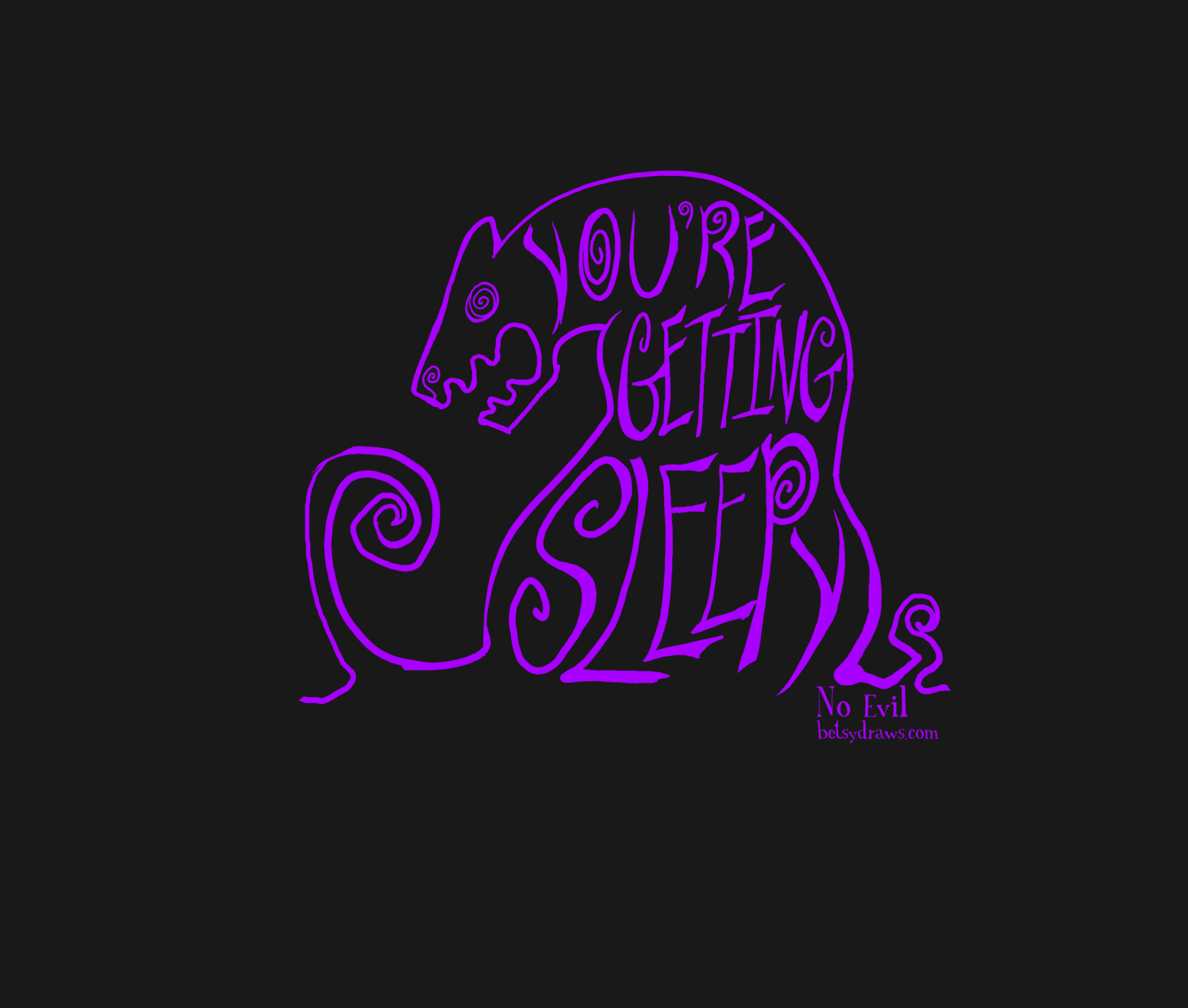 Purple creature with text 'You're Getting Sleep' HD Wallpaper