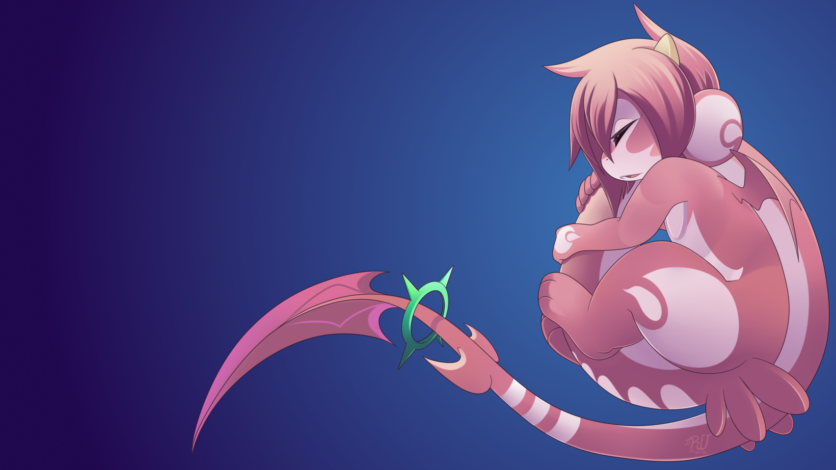 Pink furry creature with a scythe HD Wallpaper