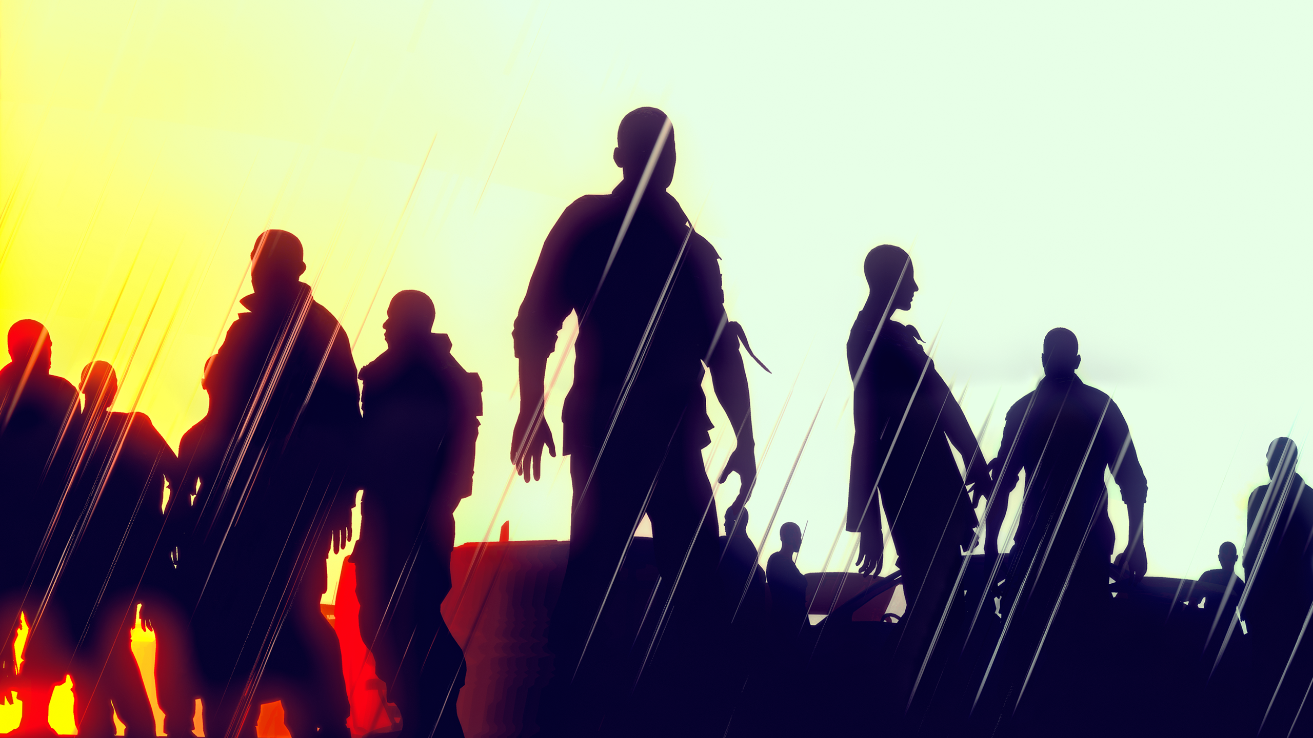 Silhouettes of people in Dying Light HD Wallpaper