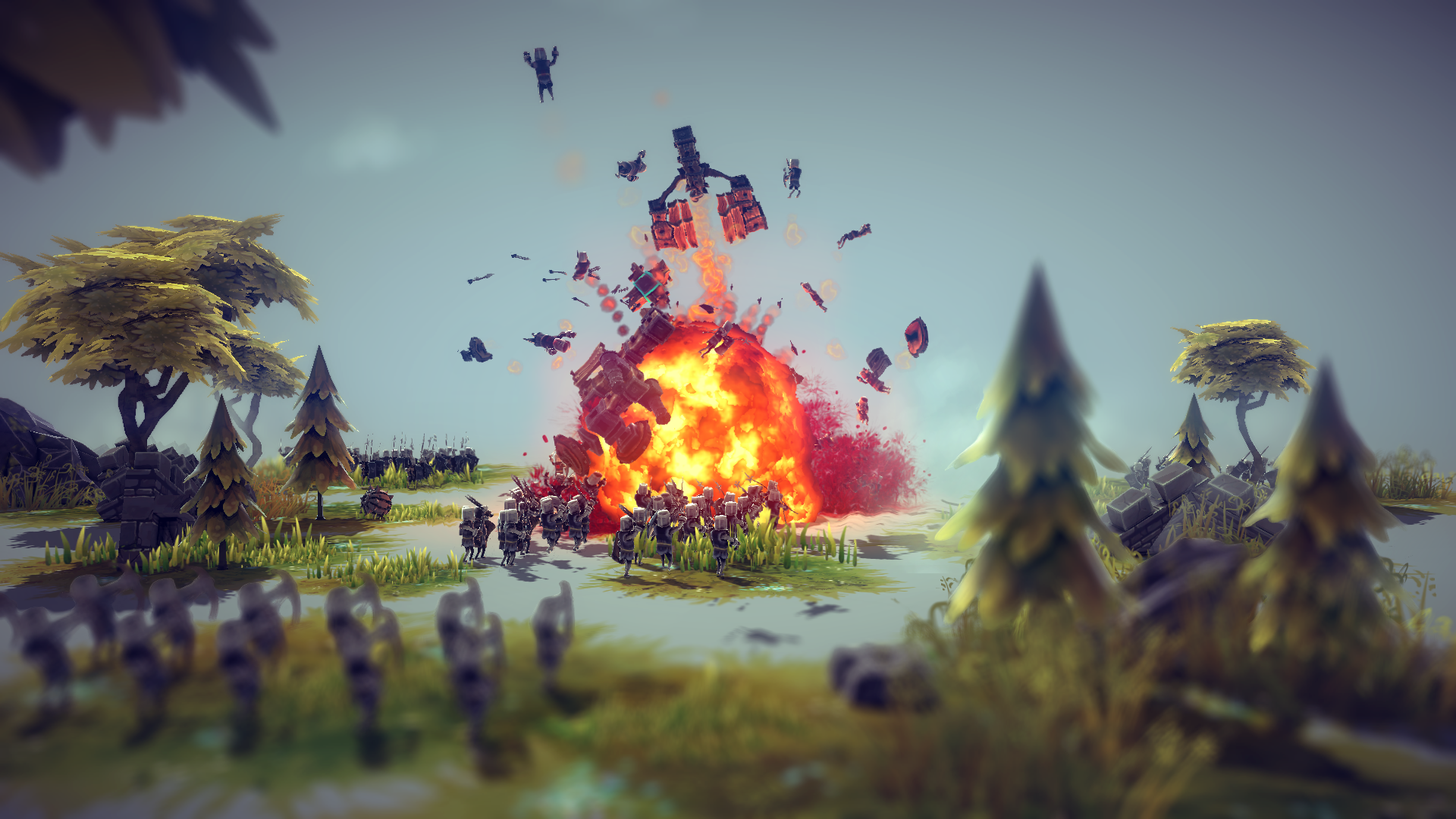 Explosion in Besiege video game HD Wallpaper