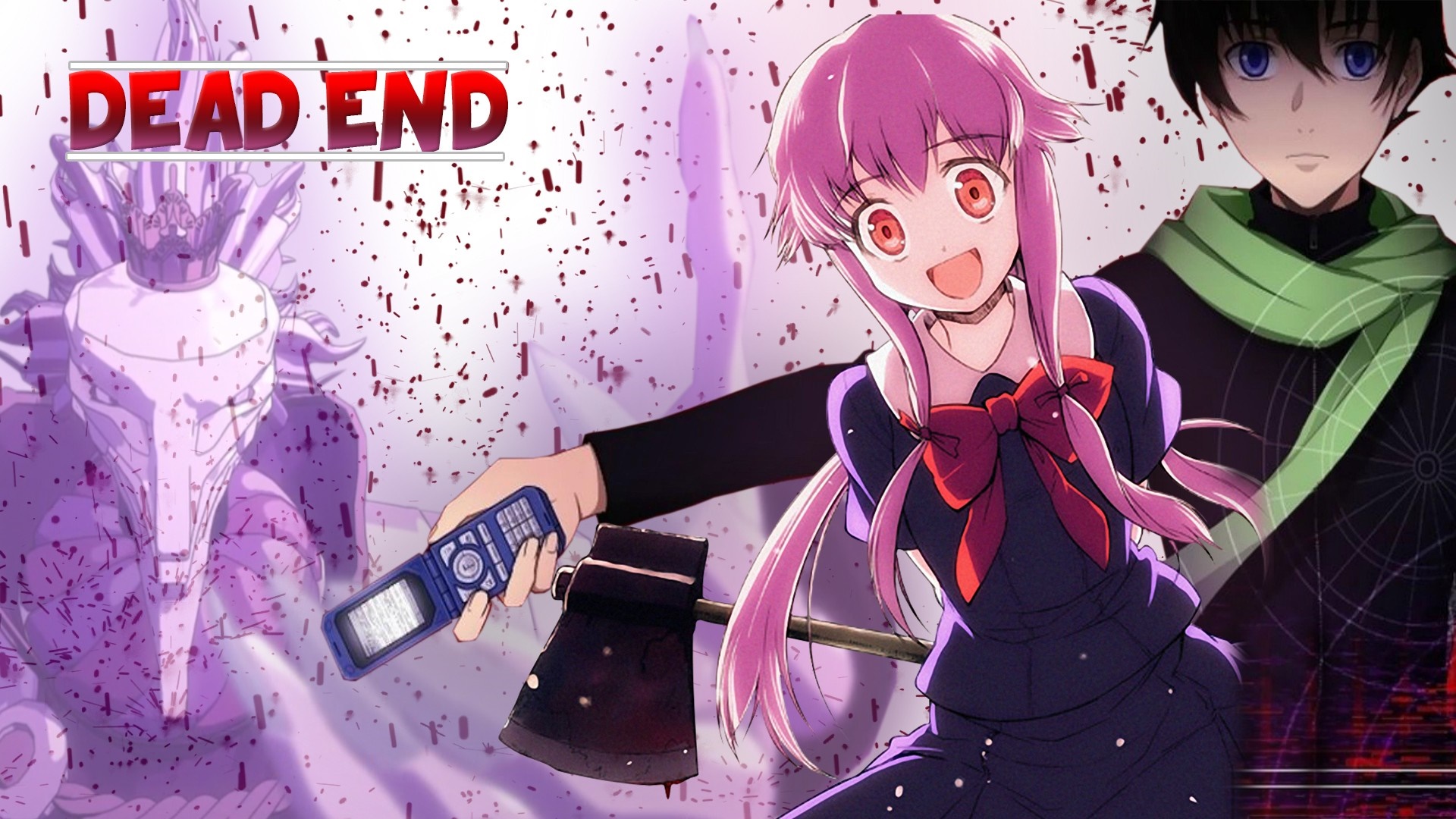Yuno Gasai and Yukiteru Amano from Mirai Nikki HD Wallpaper