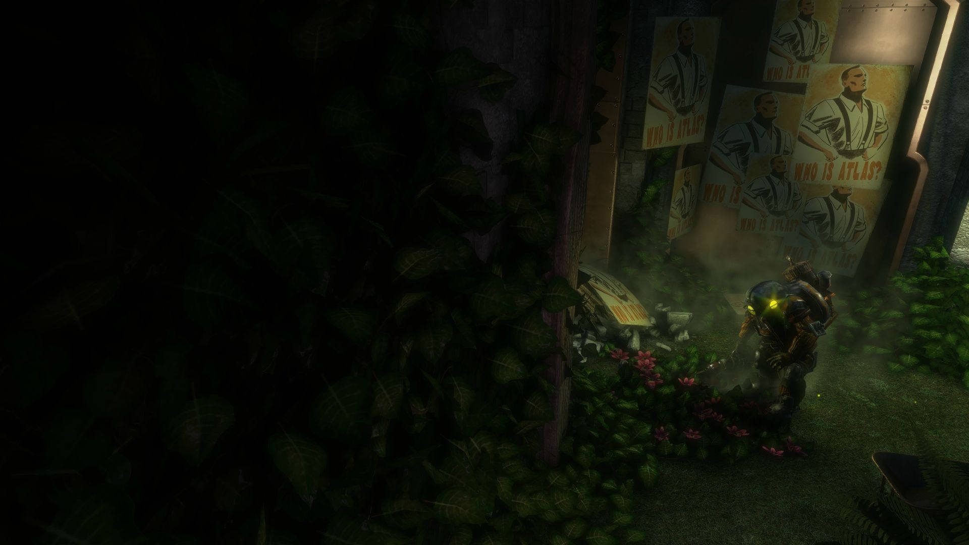 Big Daddy from BioShock in a jungle setting HD Wallpaper