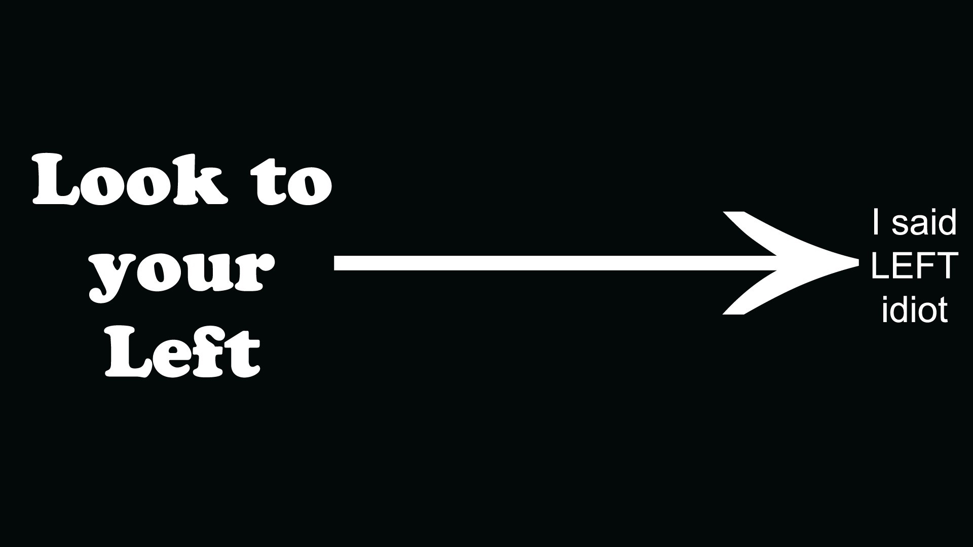 Look to your Left I said LEFT idiot HD Wallpaper
