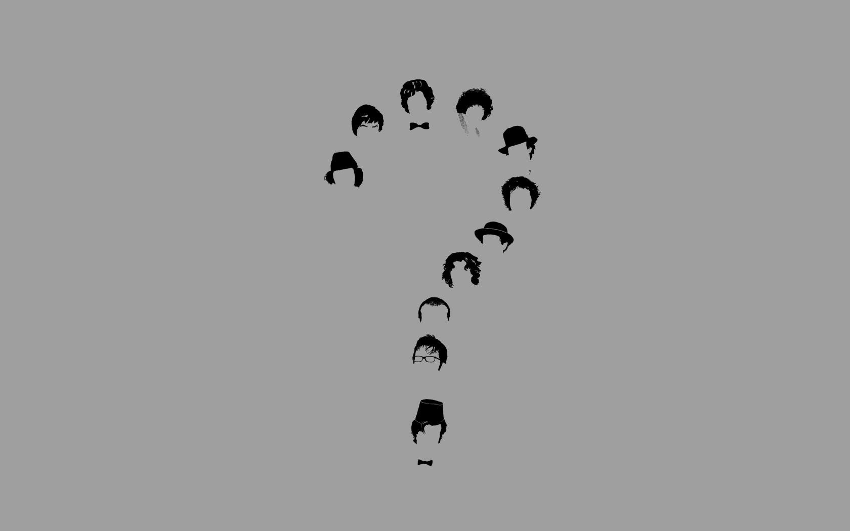 Doctor Who Silhouettes in a Question Mark Shape HD Wallpaper