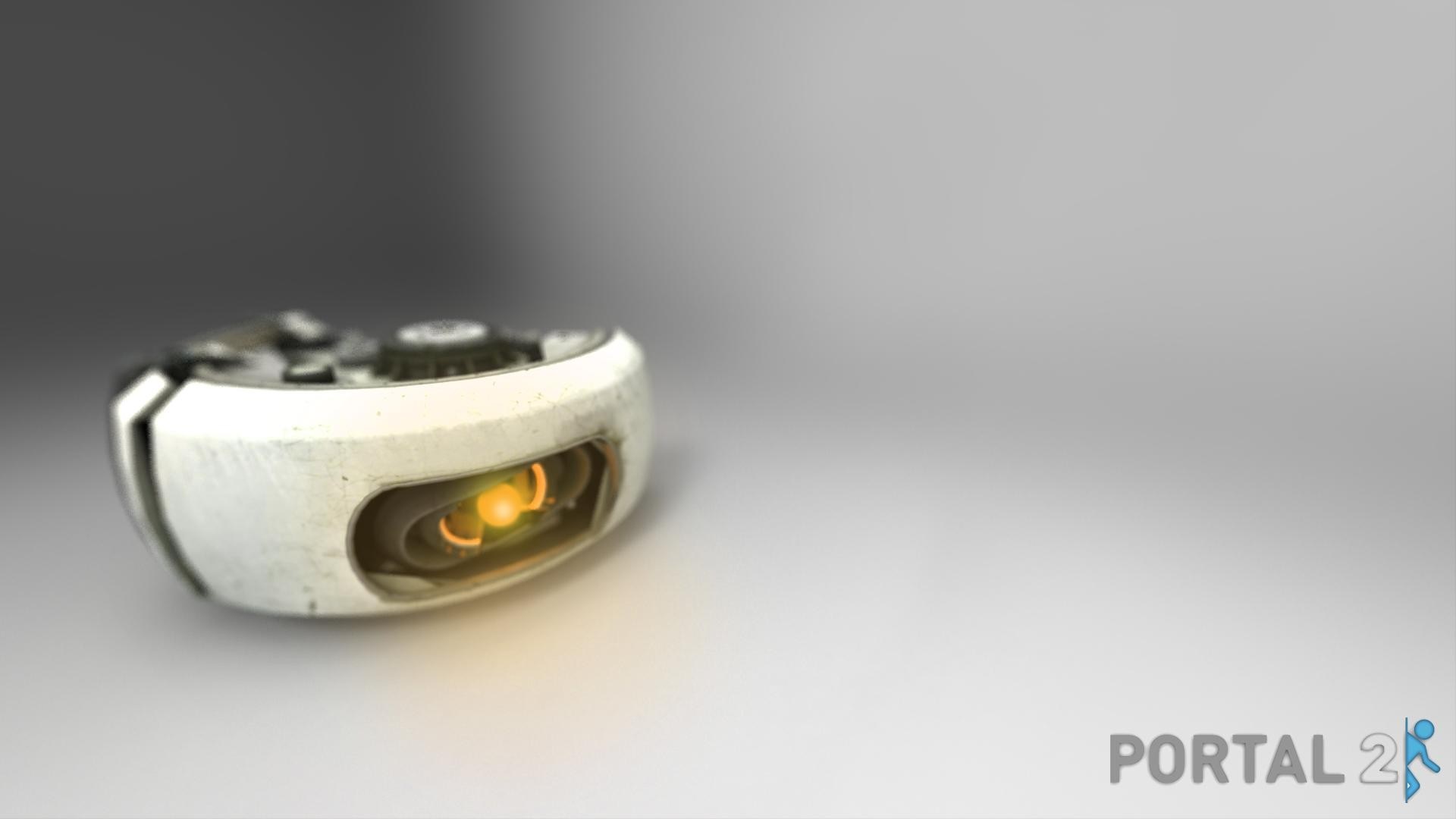 Portal 2 logo and a white robot eye HD Wallpaper