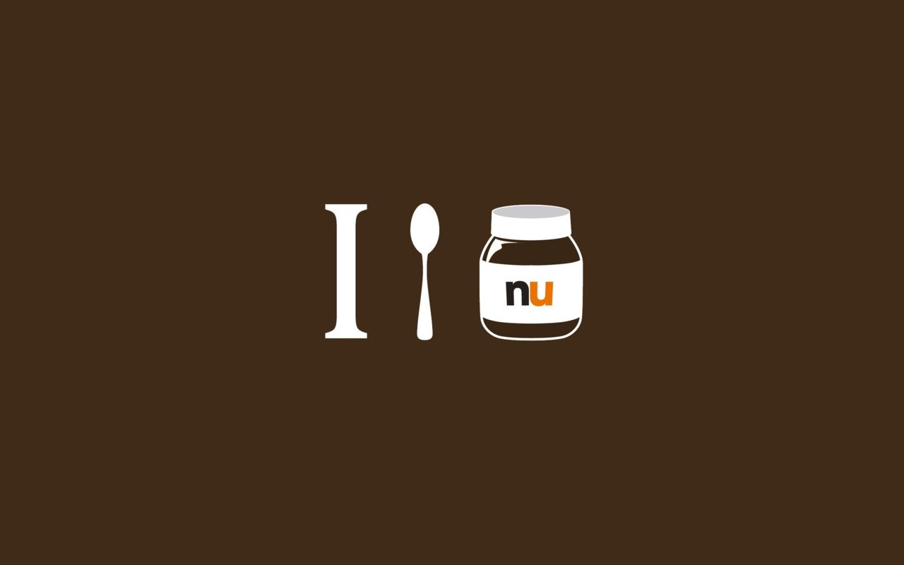 I love Nutella jar and spoon illustration HD Wallpaper