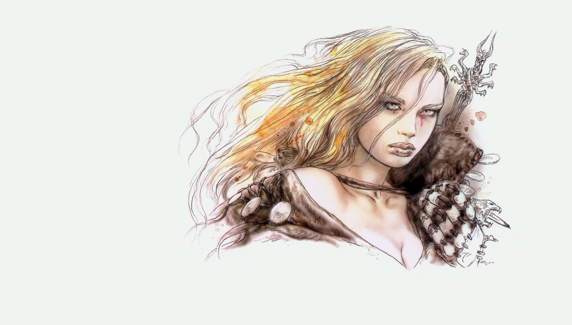 Fantasy art illustration of a woman with long hair HD Wallpaper