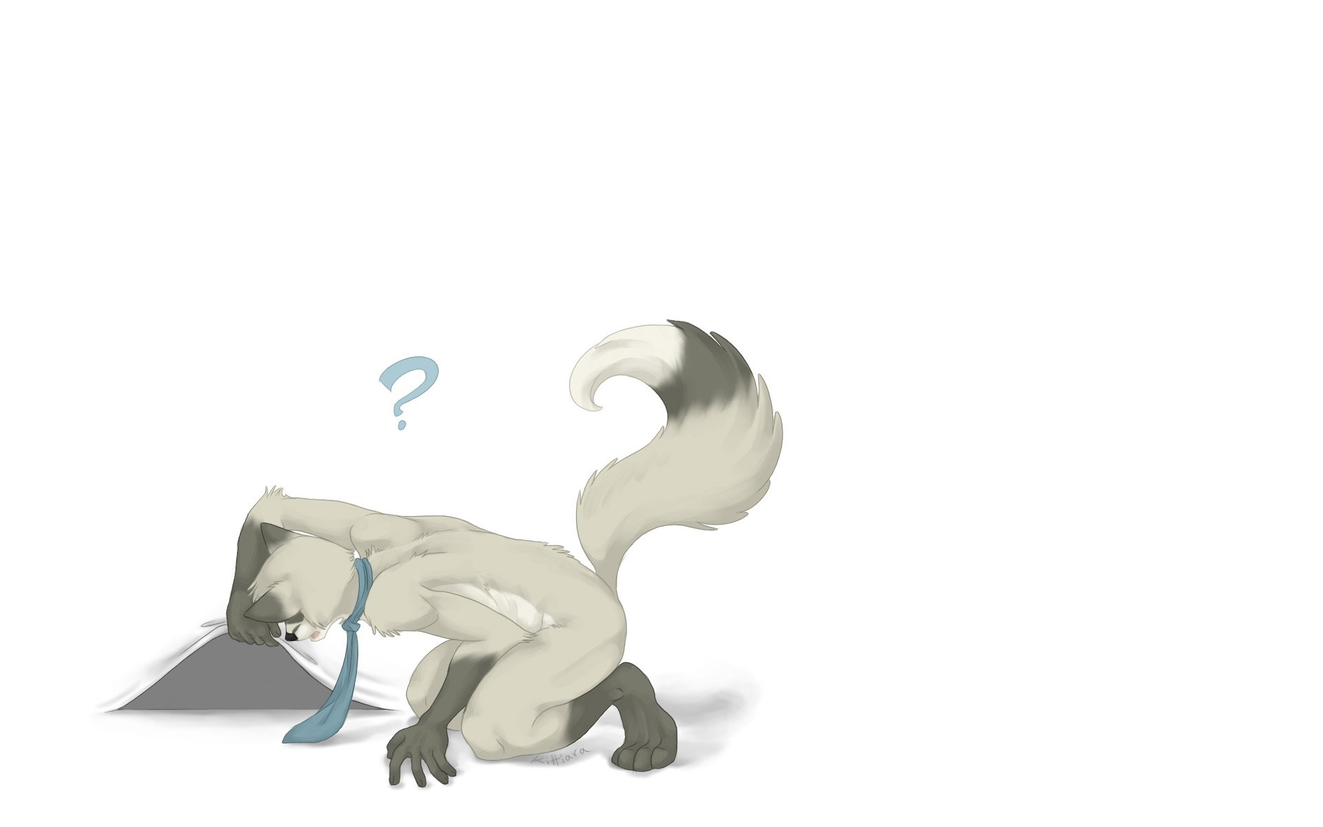 Furry character with a tie looking confused HD Wallpaper