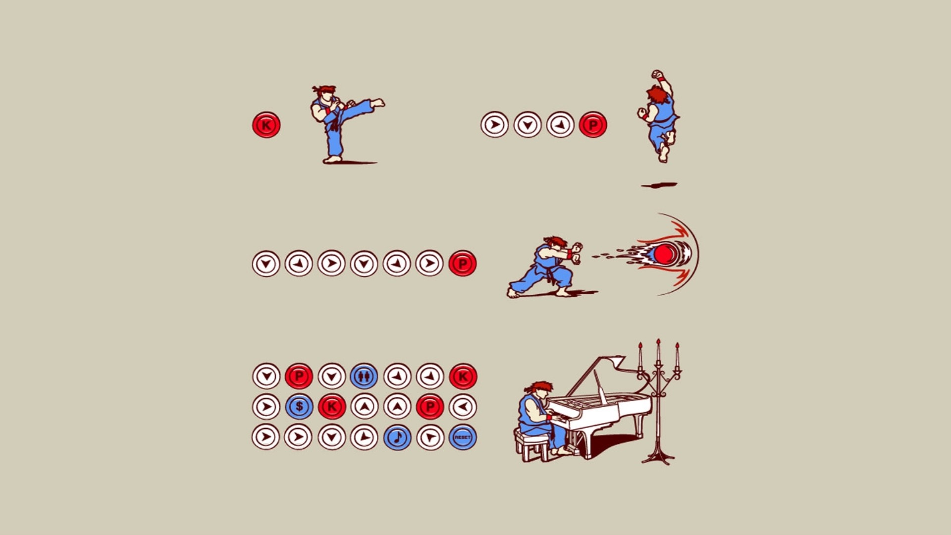 Street Fighter characters and button inputs HD Wallpaper
