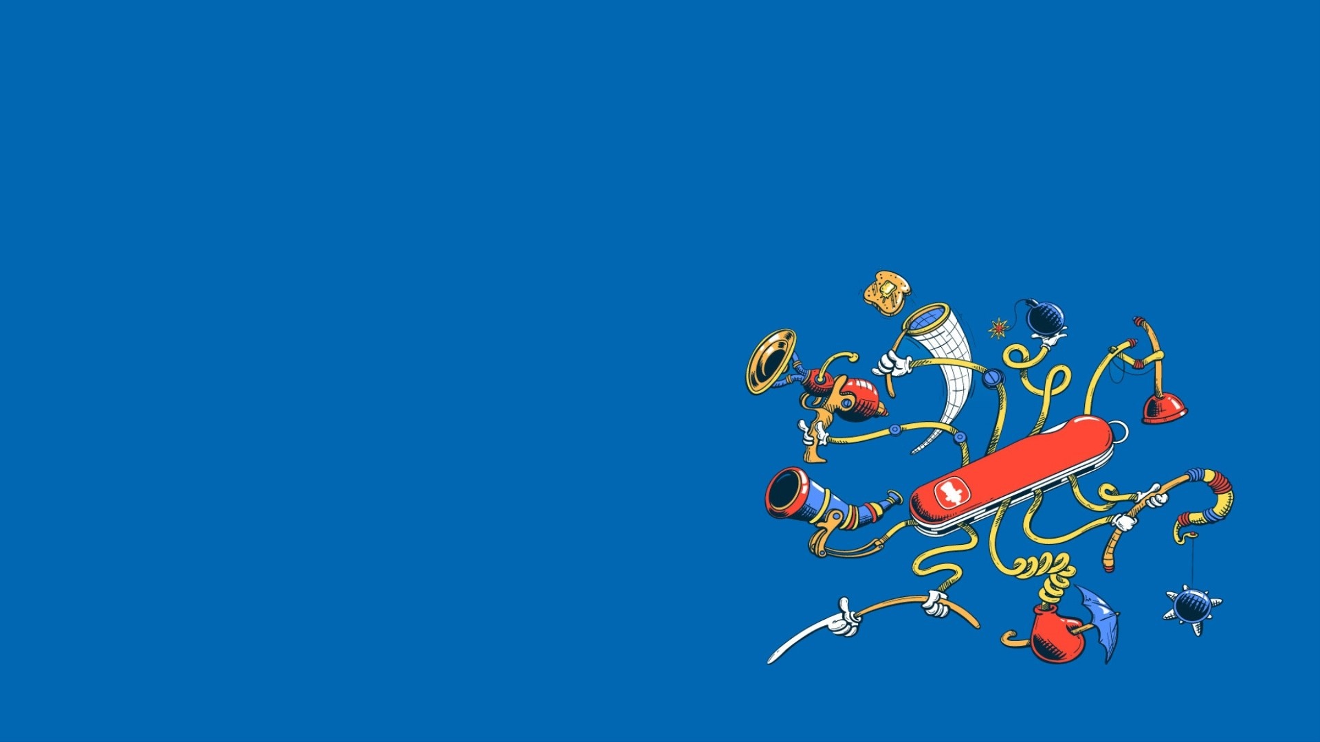 Swiss Army Knife with various tools and accessories HD Wallpaper