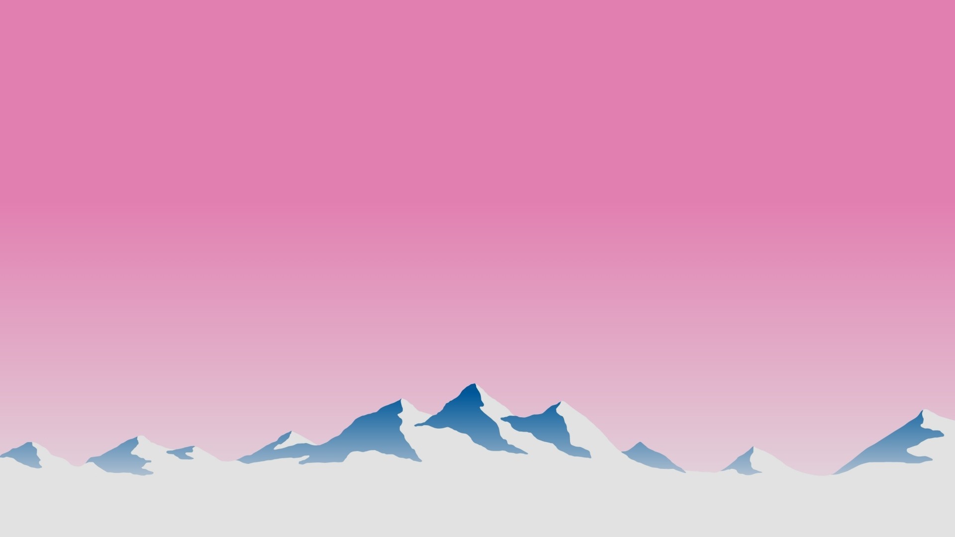Minimalist mountain range with pink sky HD Wallpaper