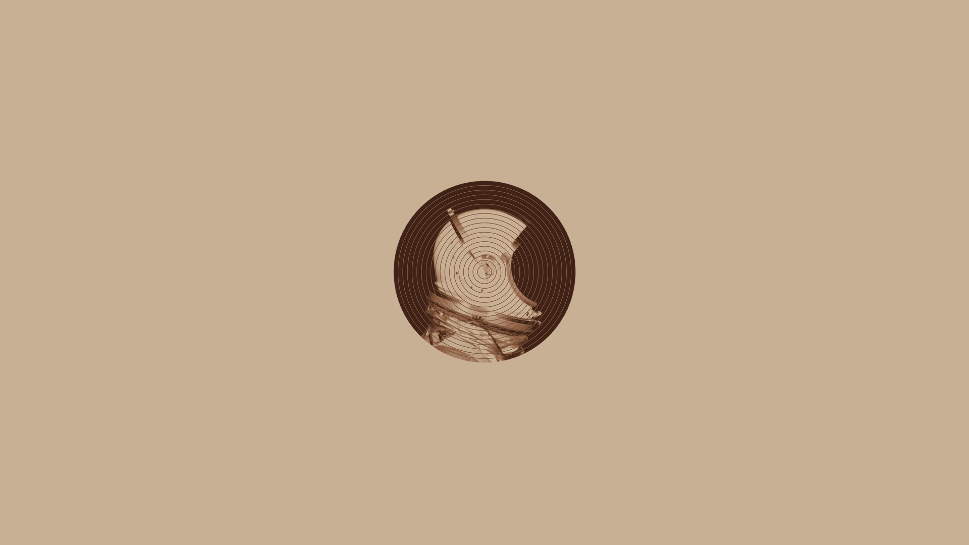 Abstract circular logo with profile of a head HD Wallpaper