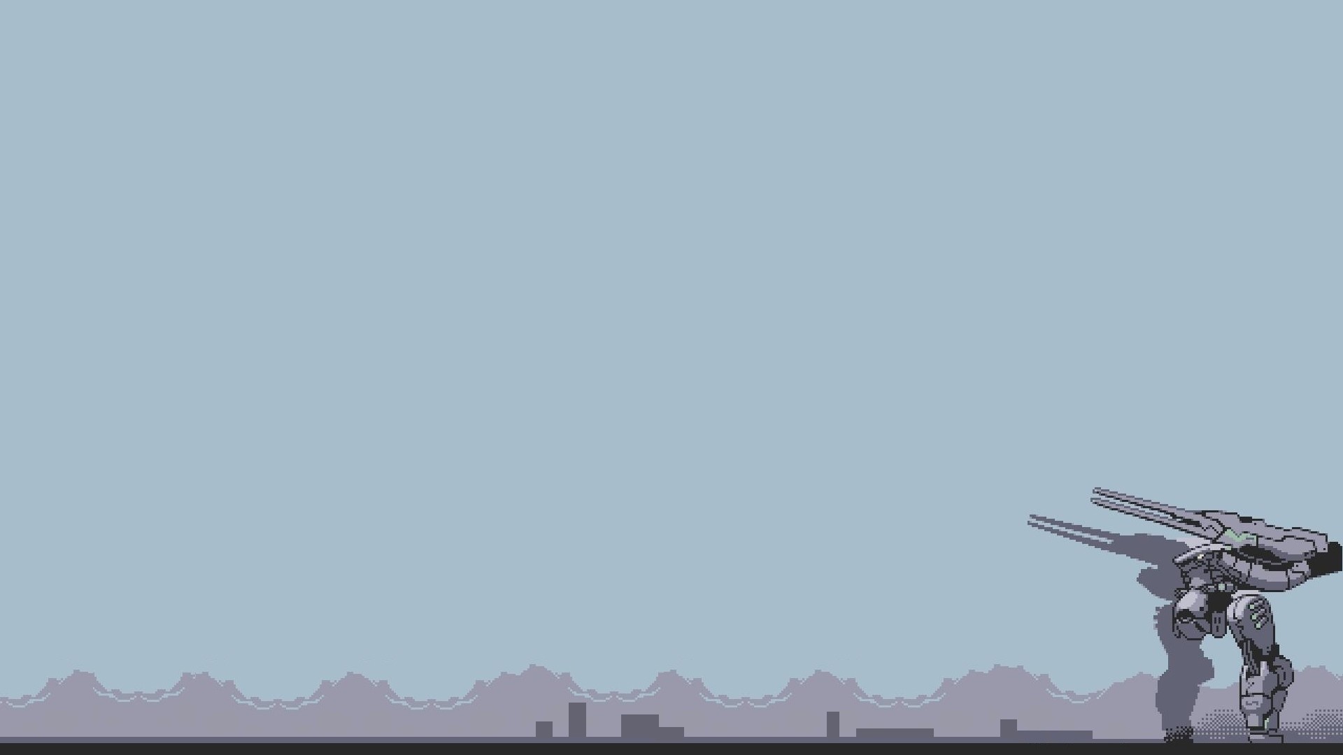 Metal Gear Solid walker-mech on a desolate landscape HD Wallpaper