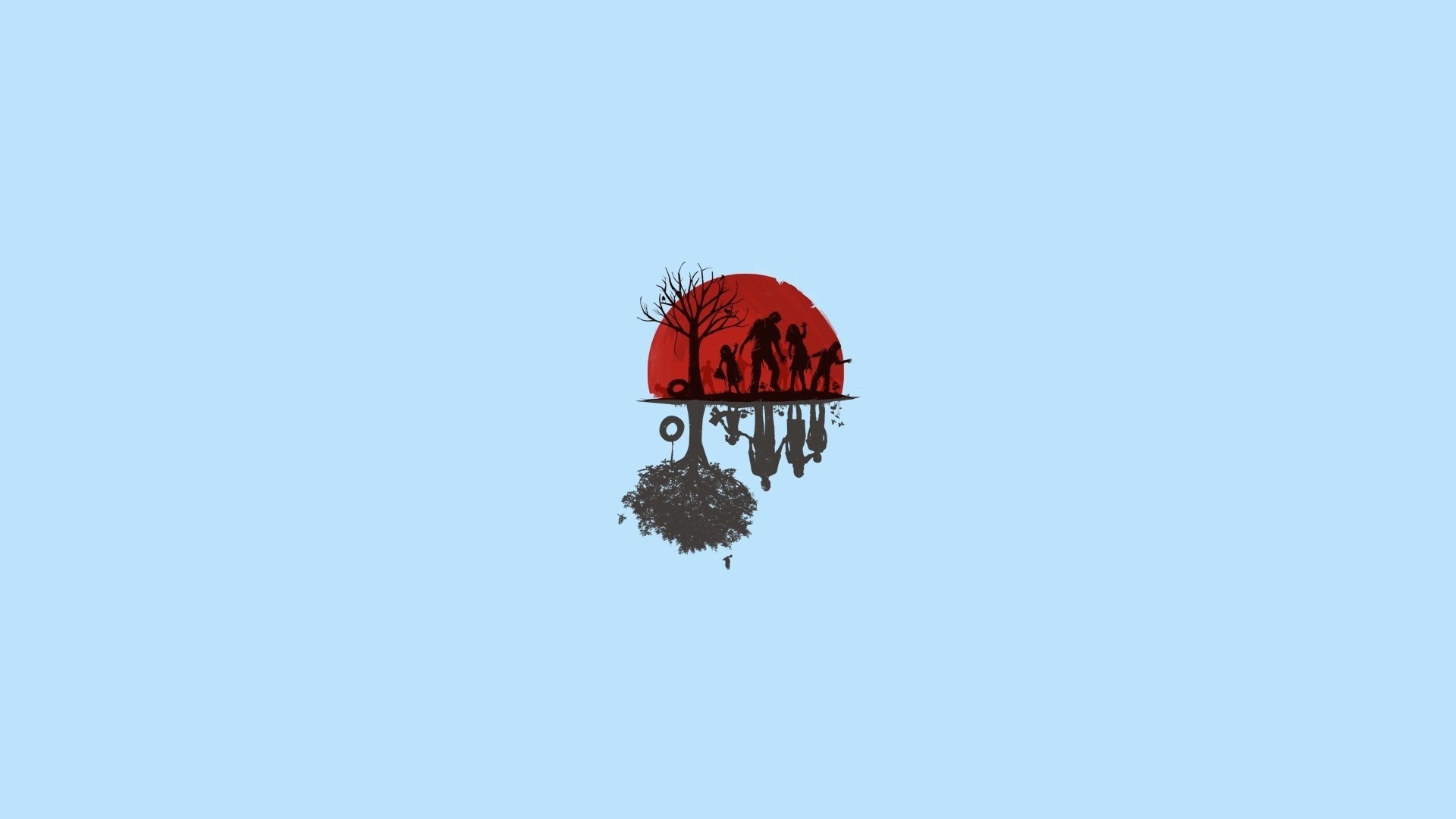 Minimalist illustration of evolution and reflection HD Wallpaper