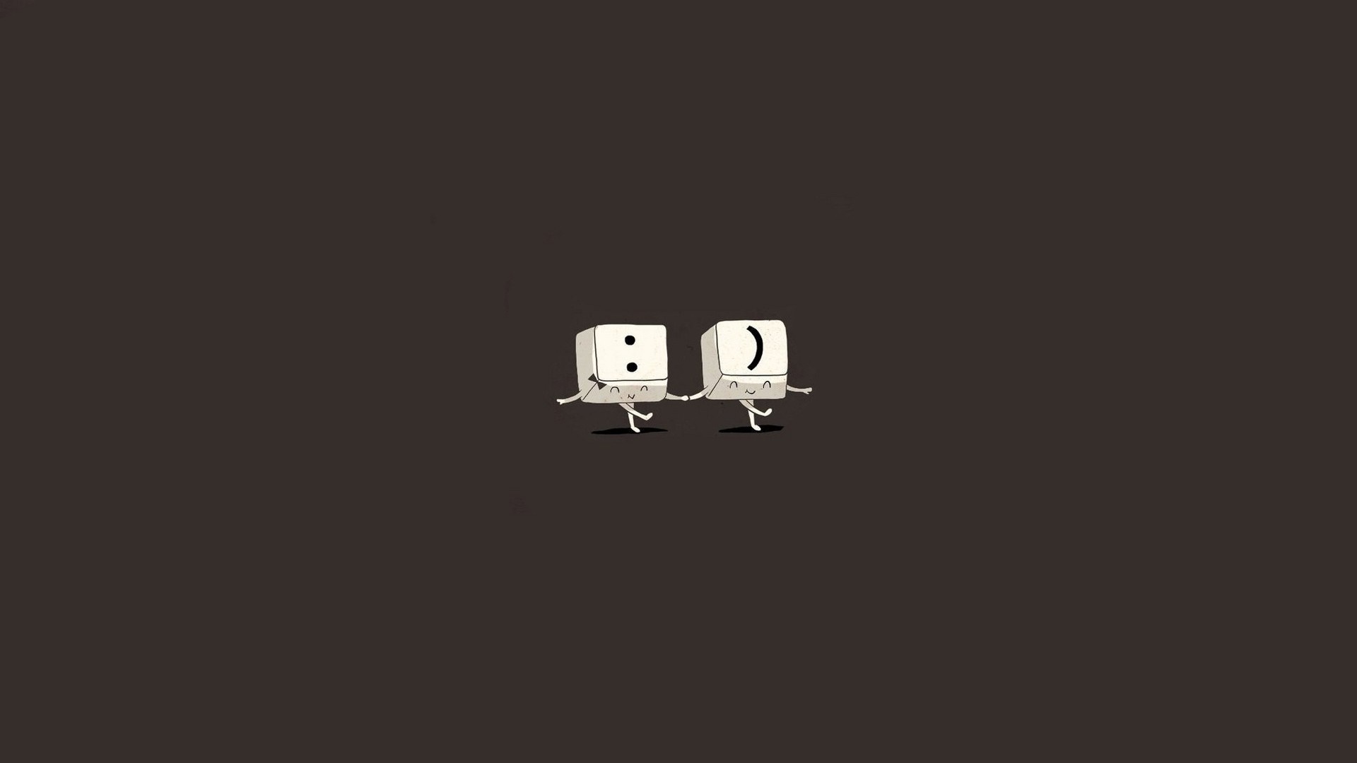 Two keyboard keys with emoticons dancing HD Wallpaper