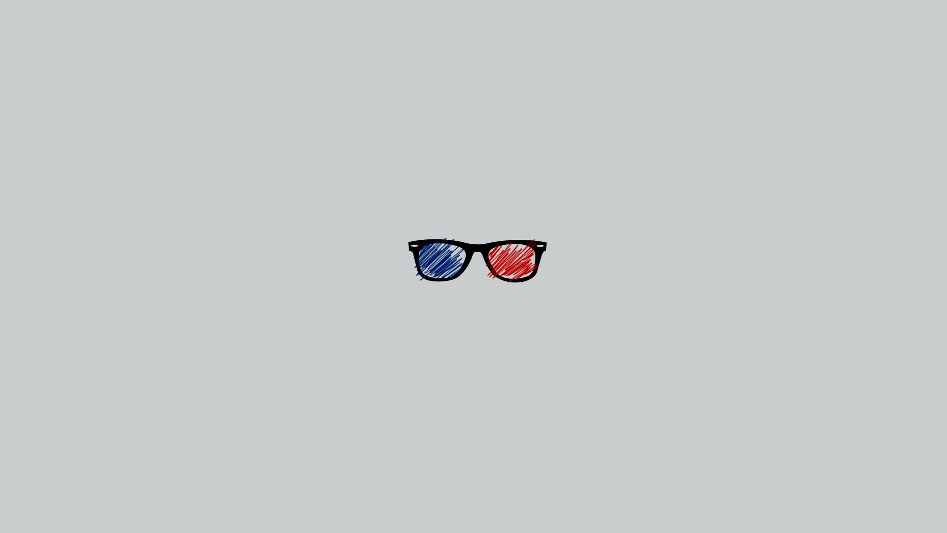 Minimalist 3D glasses on a plain background HD Wallpaper