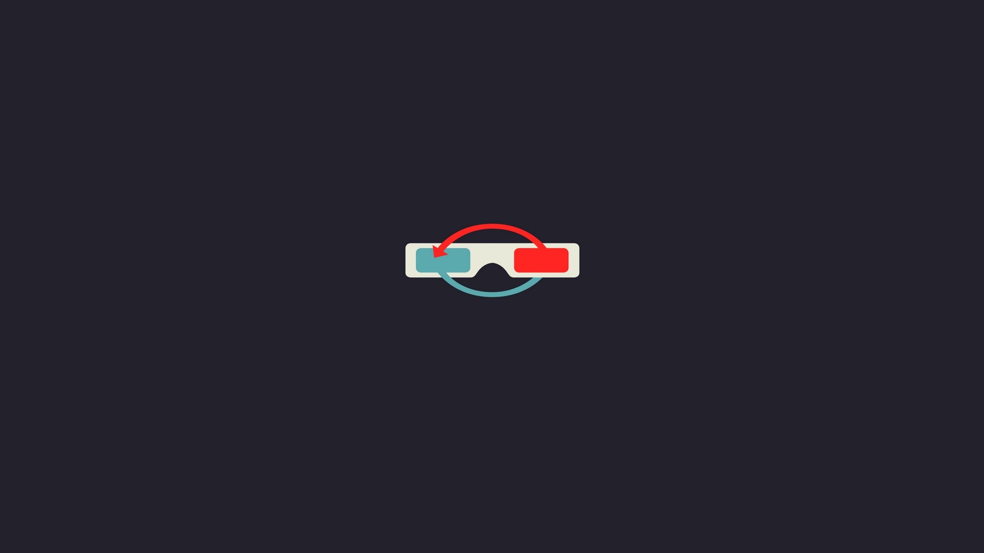3D Glasses Logo with Arrows HD Wallpaper