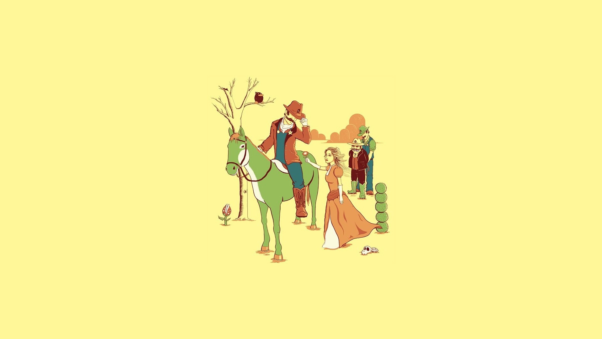 Mario and Princess Peach from Super Mario Bros. HD Wallpaper