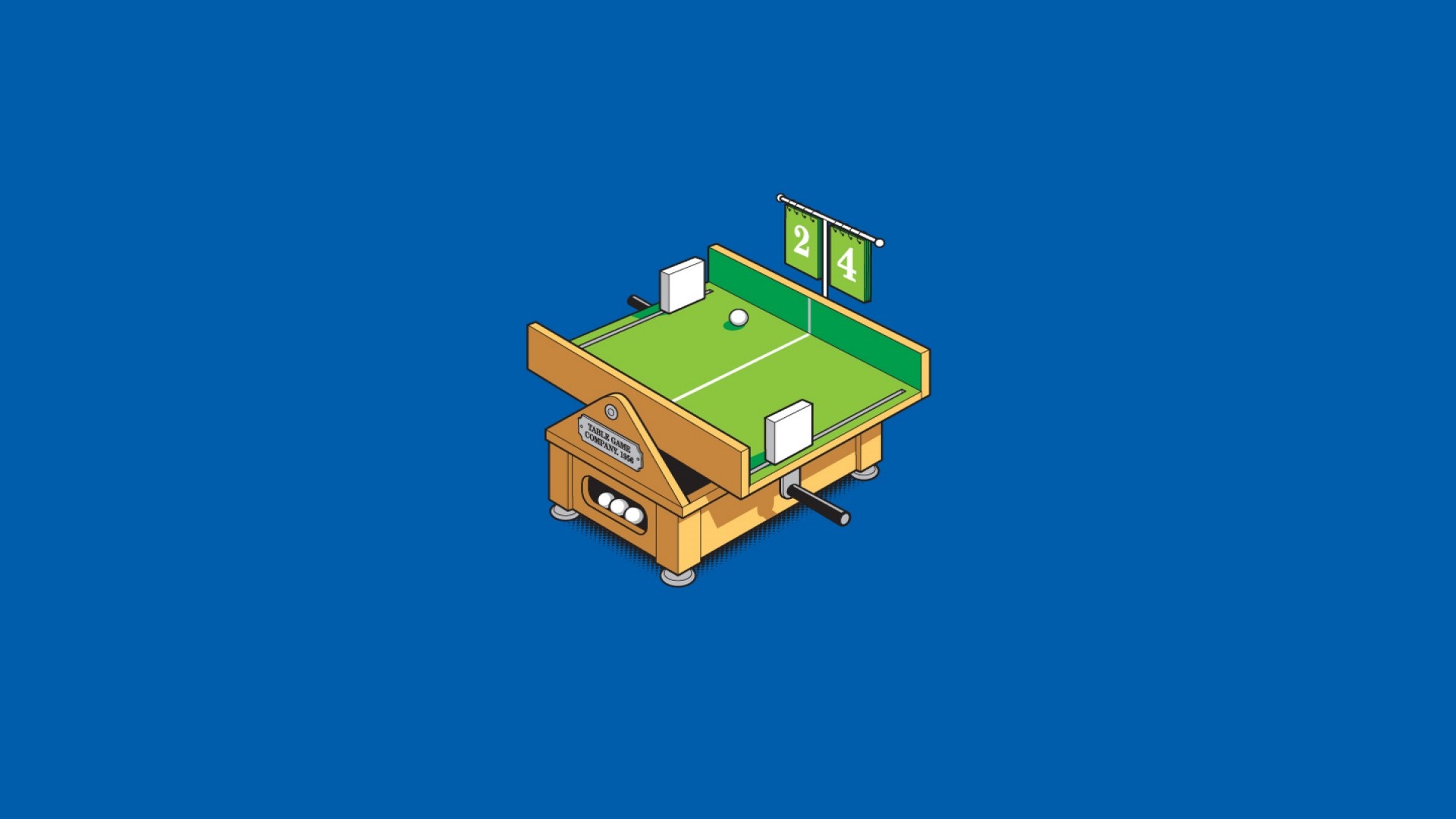 Isometric illustration of a table tennis game machine HD Wallpaper