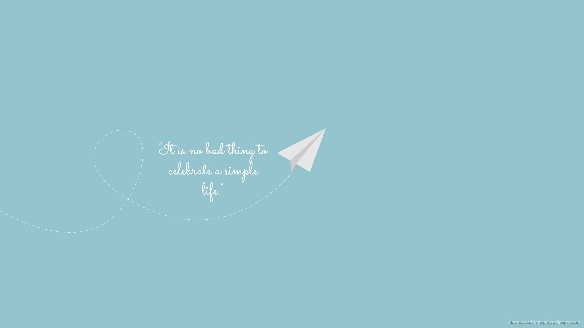Paper airplane with quote on blue background HD Wallpaper