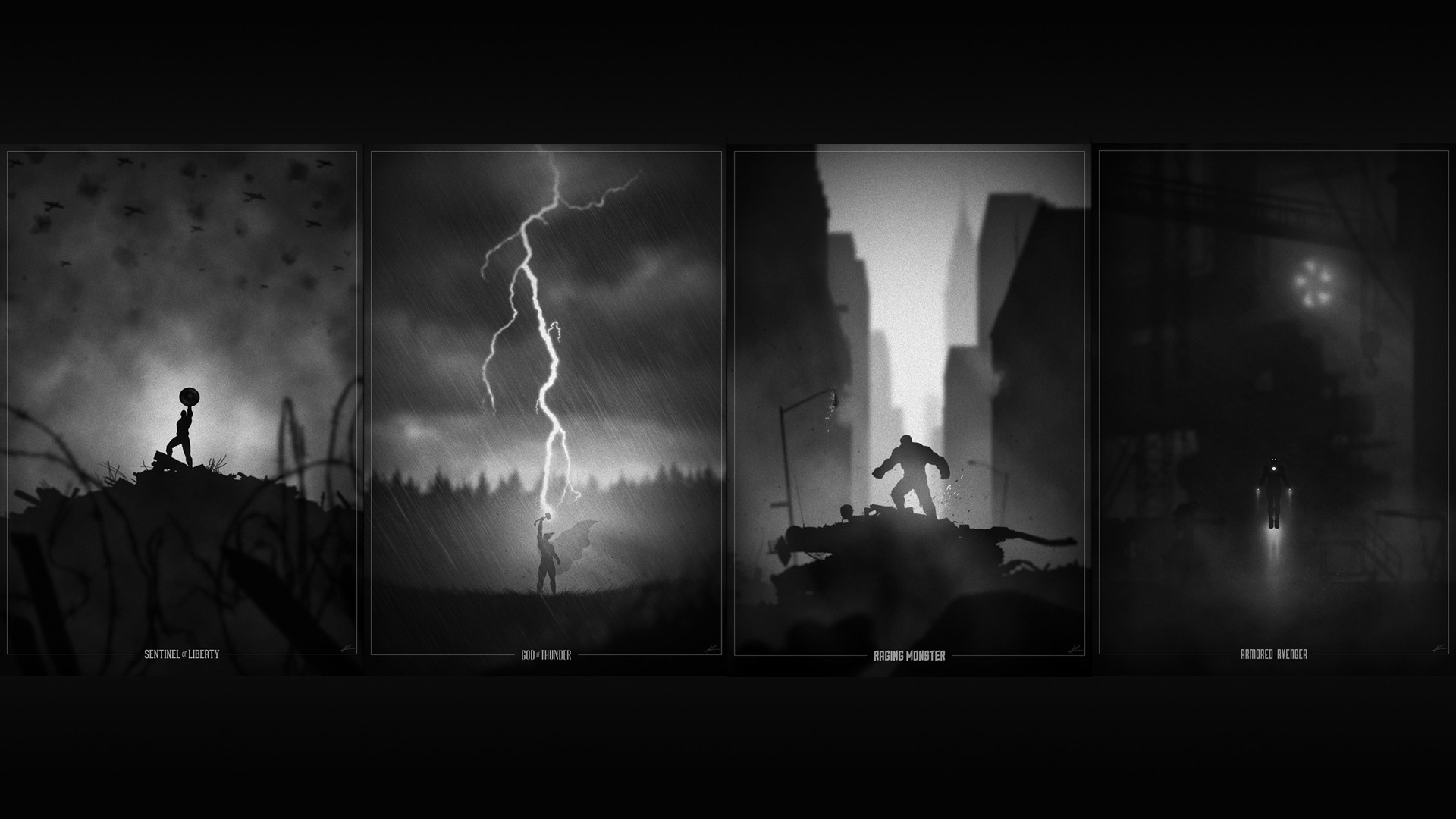 Sentinel Liberty, God of Thunder, Raging Monster, Android Soldier HD Wallpaper