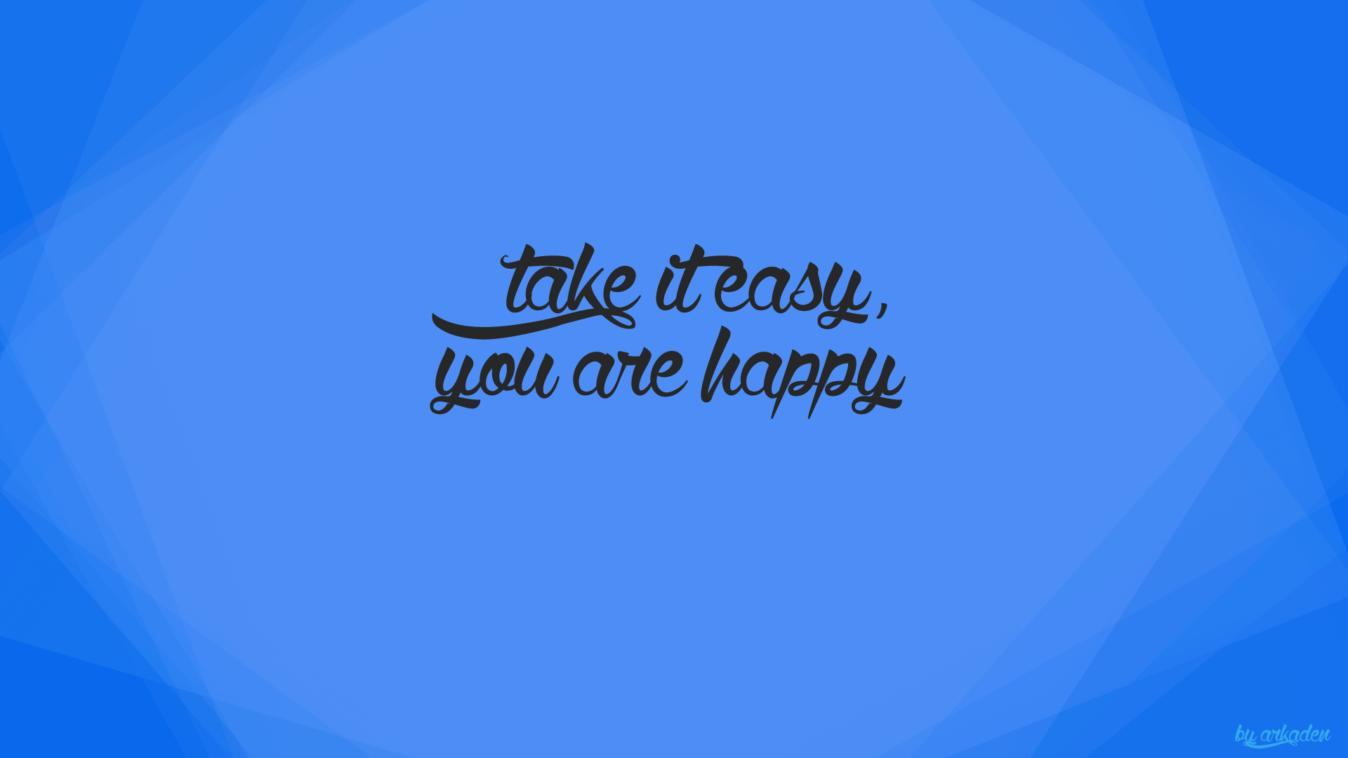 Take it easy, you are happy text HD Wallpaper
