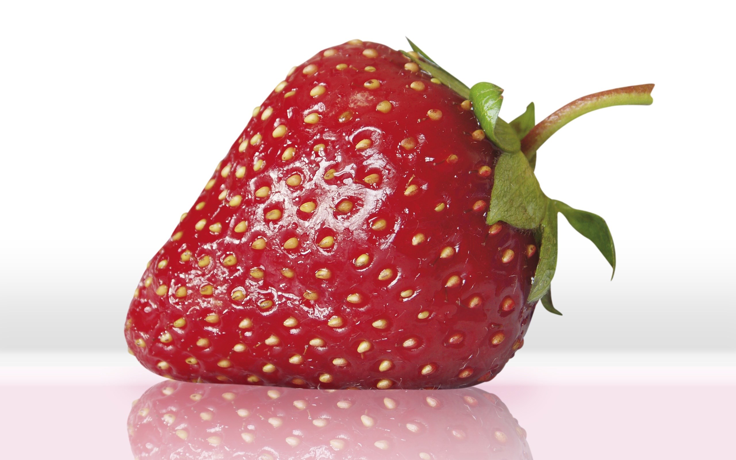 Close-up of a single ripe strawberry HD Wallpaper