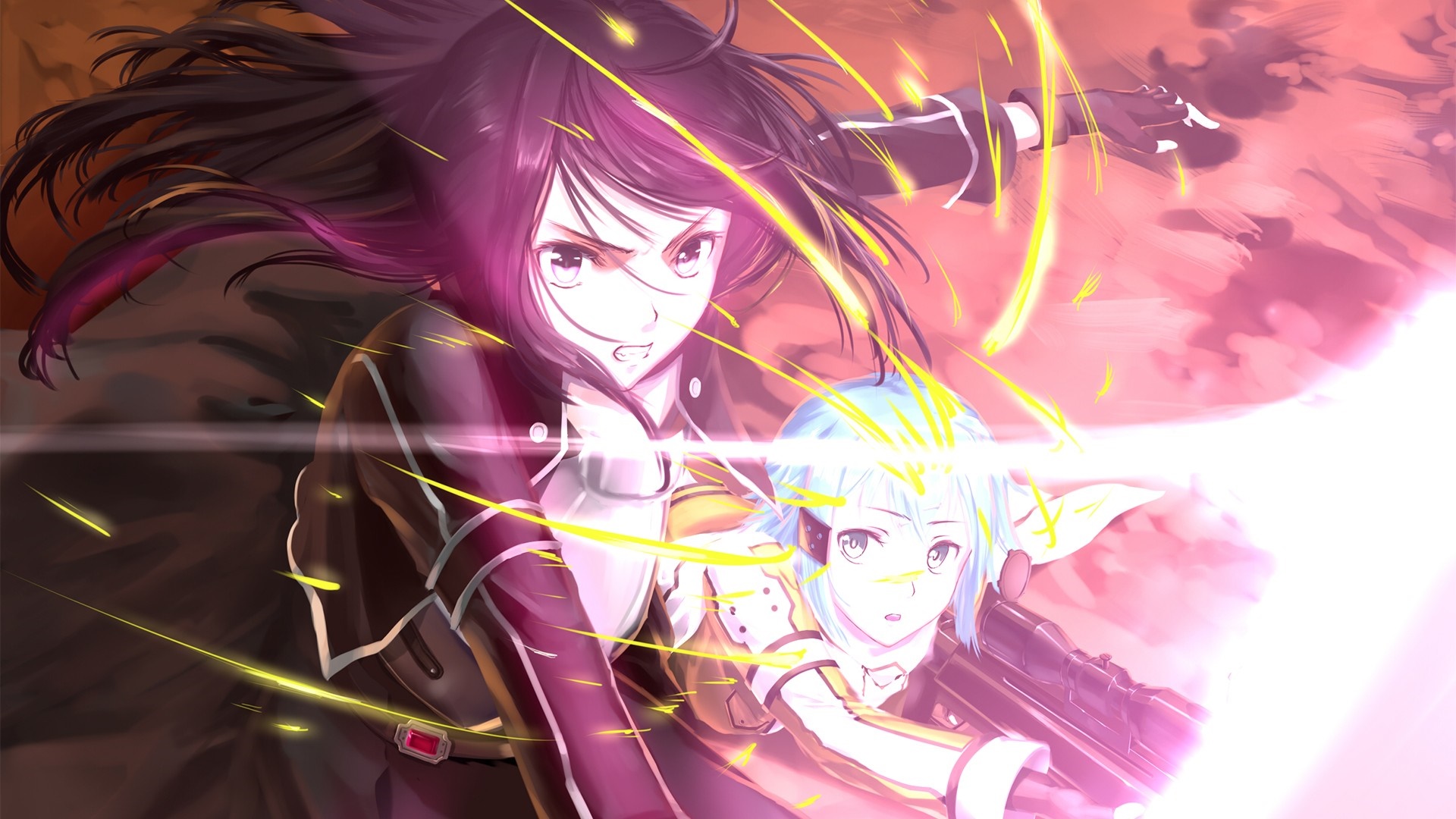 Asada Shino and Kirigaya Kazuto from Sword Art Online HD Wallpaper