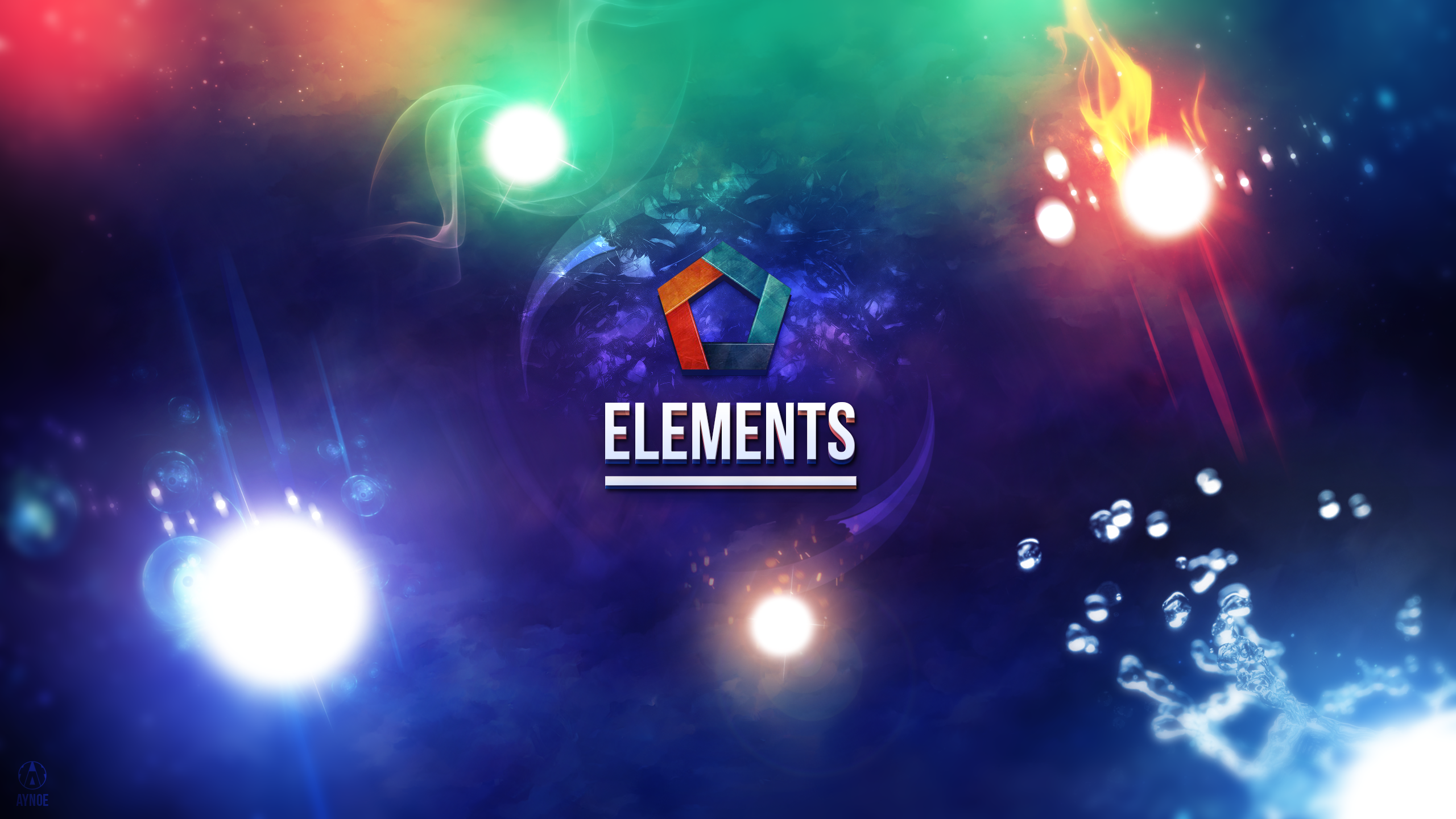 Elements logo with abstract cosmic background HD Wallpaper