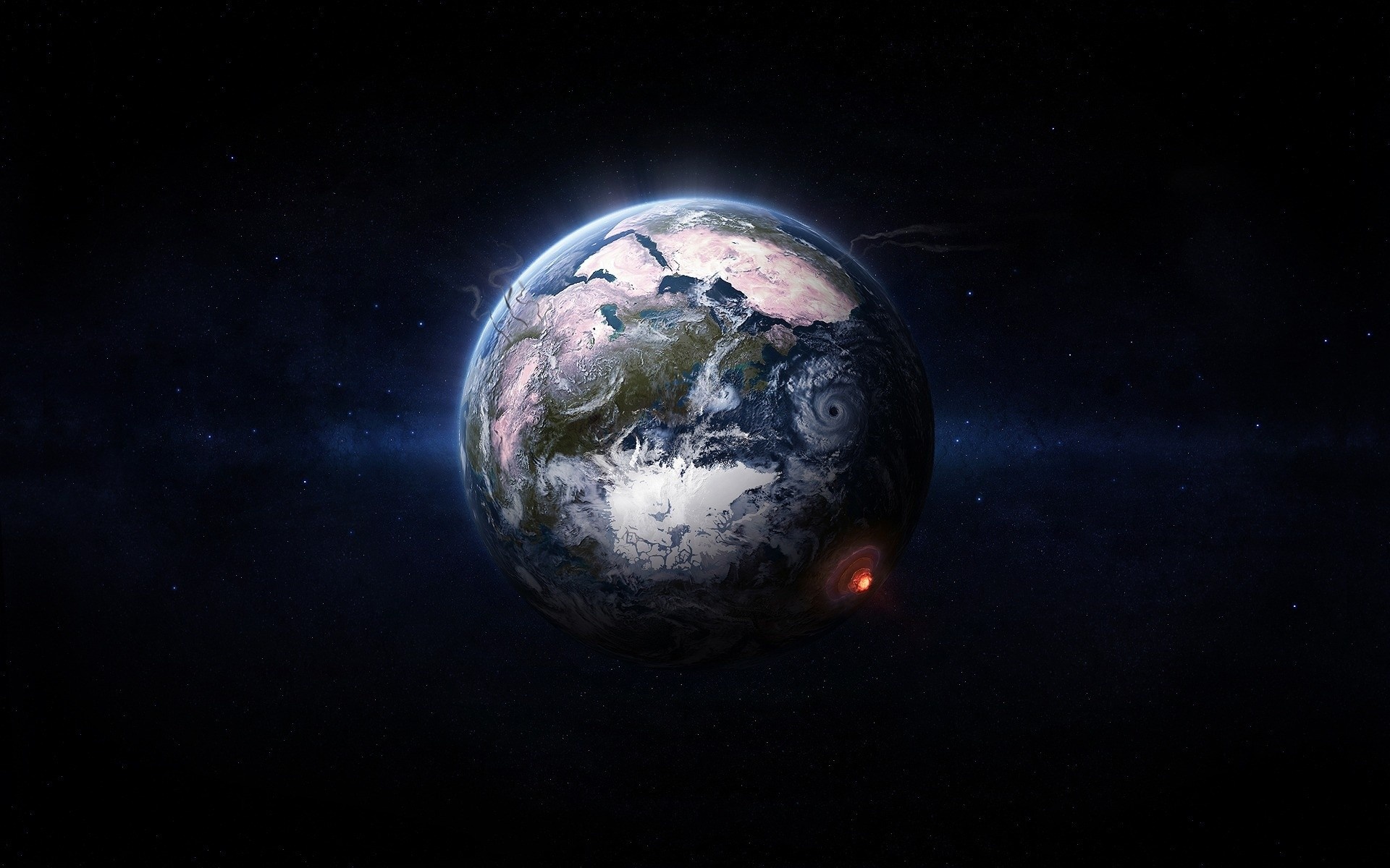 Apocalyptic Earth in Space HD Wallpaper