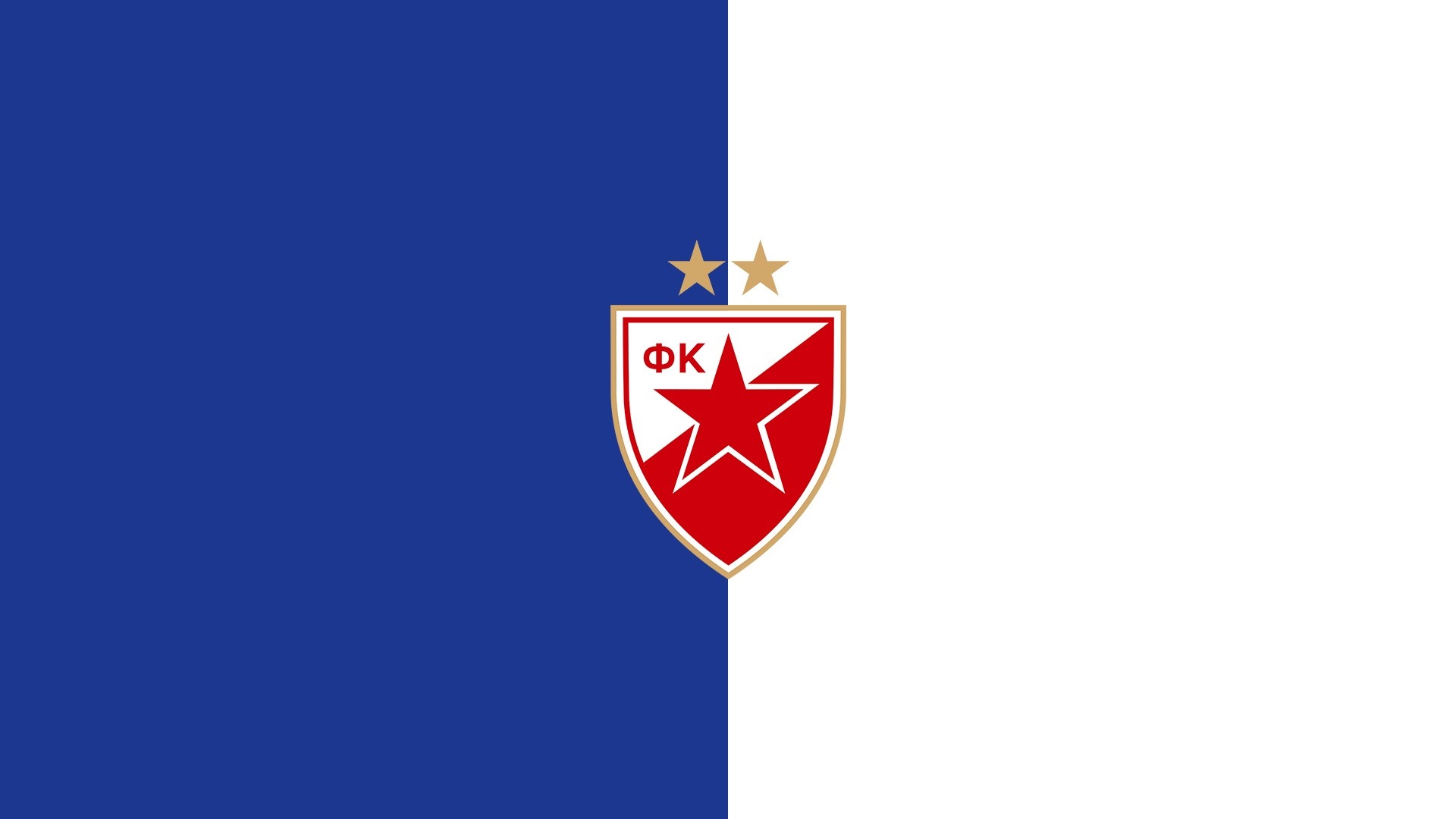 Crvena Zvezda logo on blue and white flag HD Wallpaper