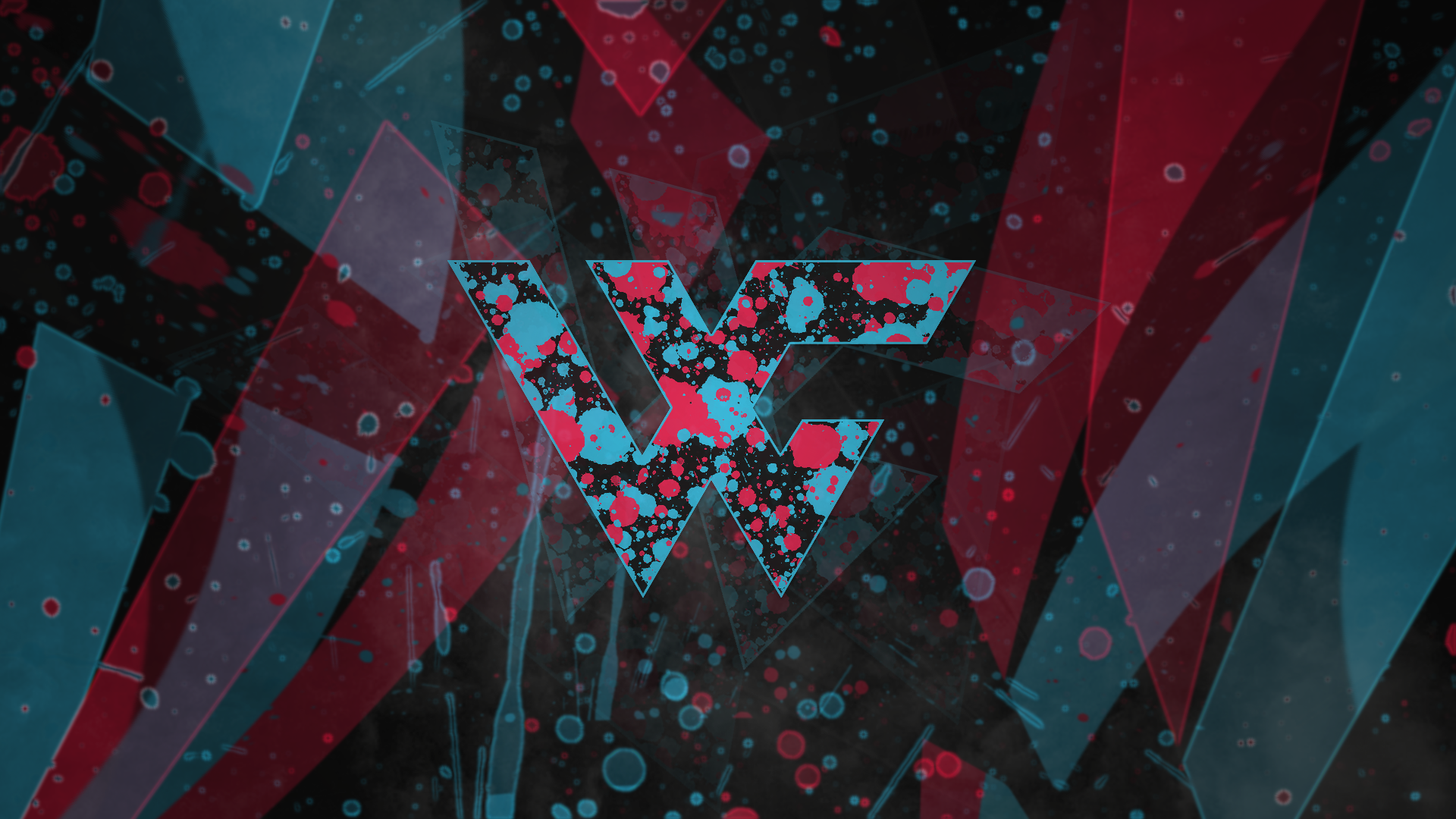 Abstract geometric pattern with splattered paint effect HD Wallpaper