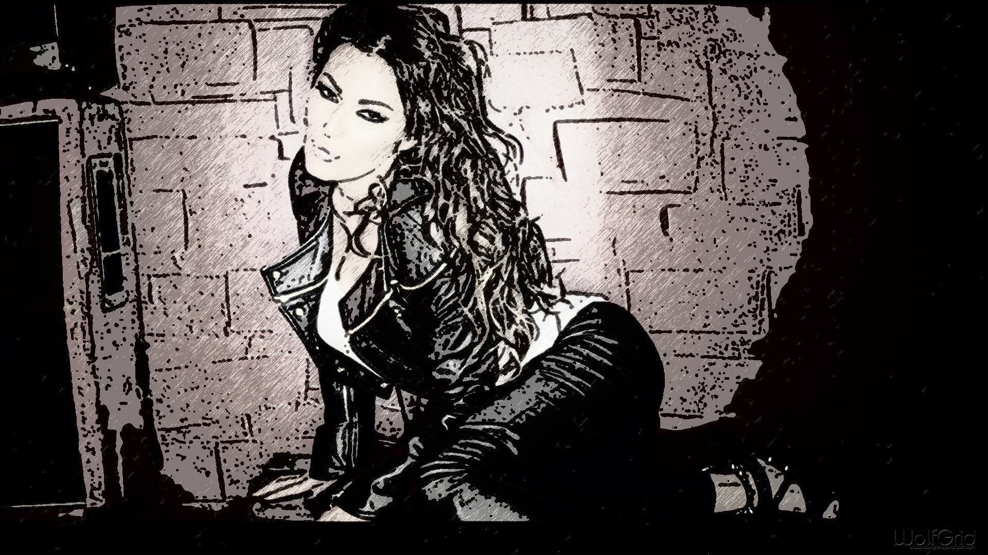Ceca illustration in monochrome style HD Wallpaper