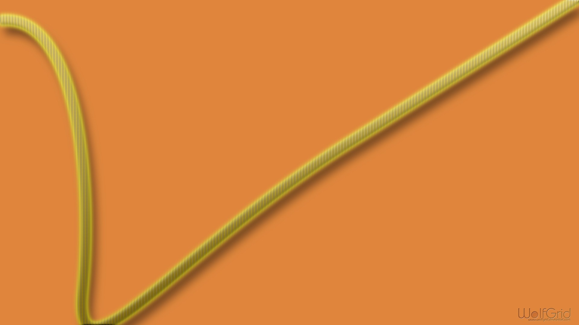 Yellow line on orange background HD Wallpaper