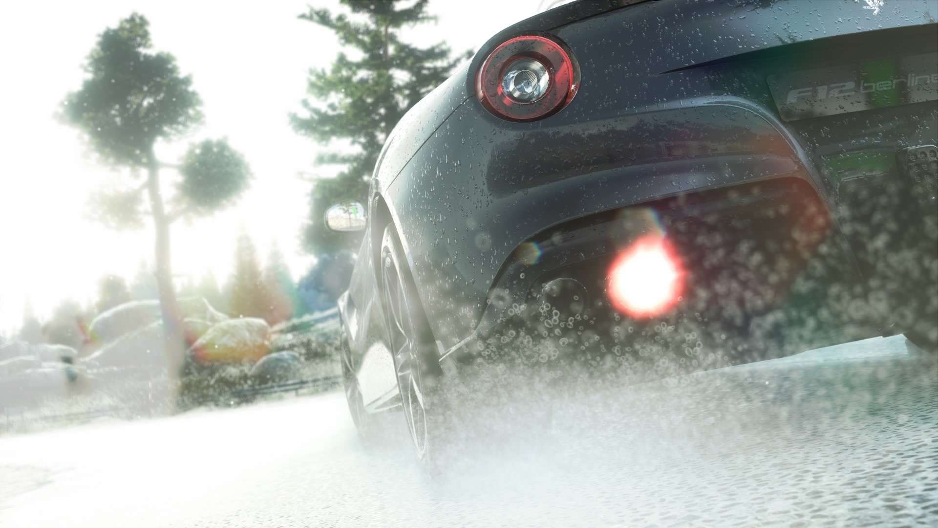 Ferrari F12berlinetta driving in snow HD Wallpaper