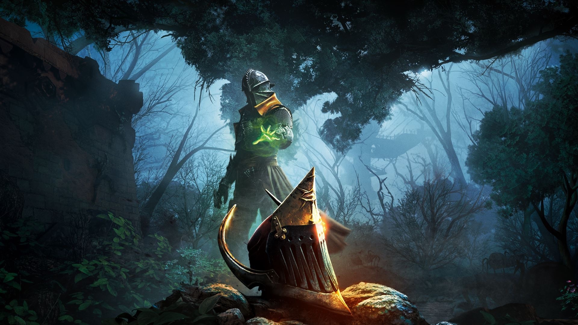 Dragon Age: Inquisition Knight in a Dark Forest HD Wallpaper