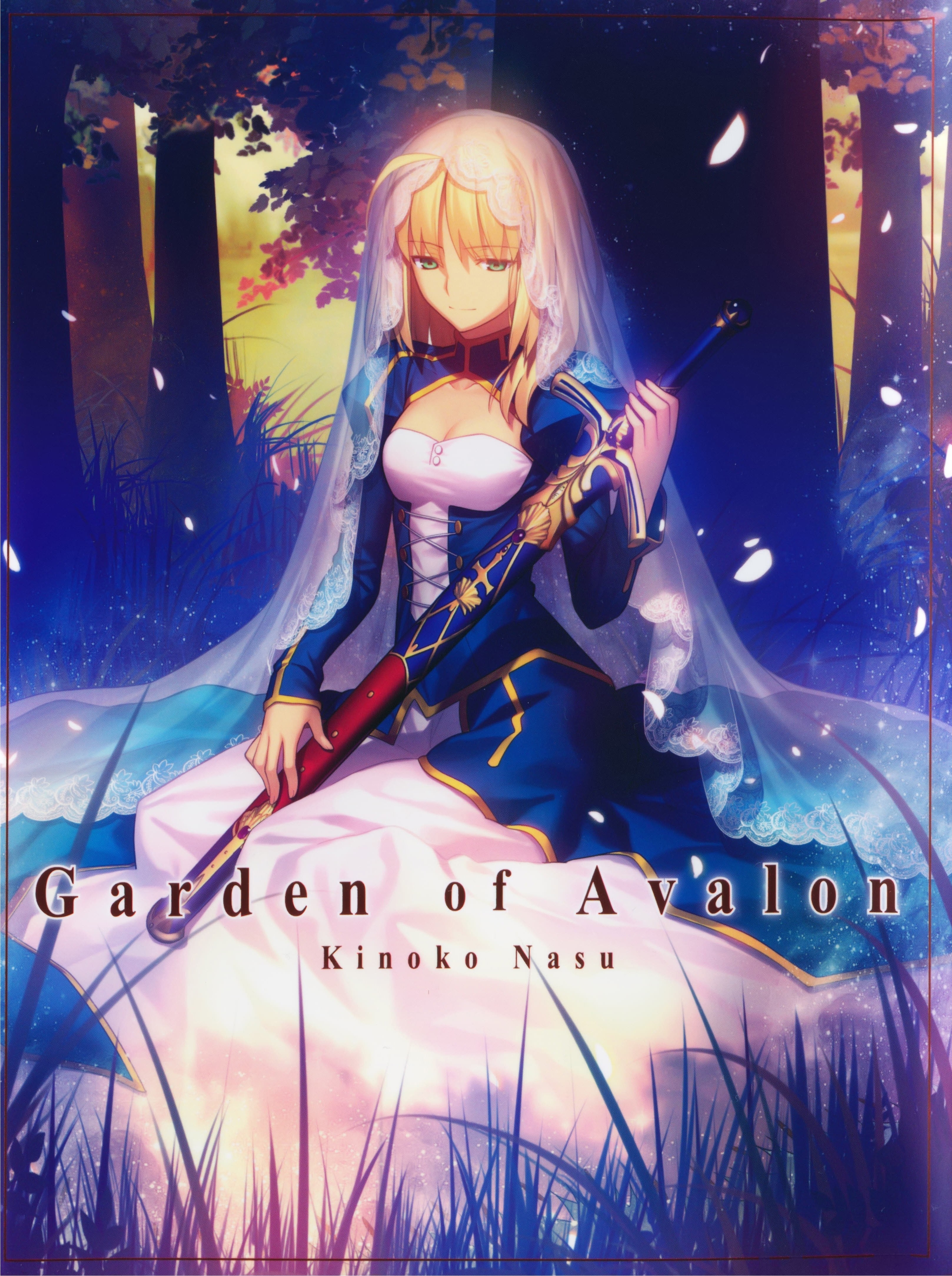 Saber from Fate Series in Garden of Avalon HD Wallpaper