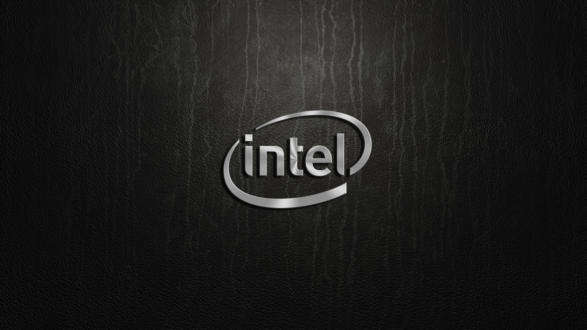 Intel logo on a black textured background HD Wallpaper