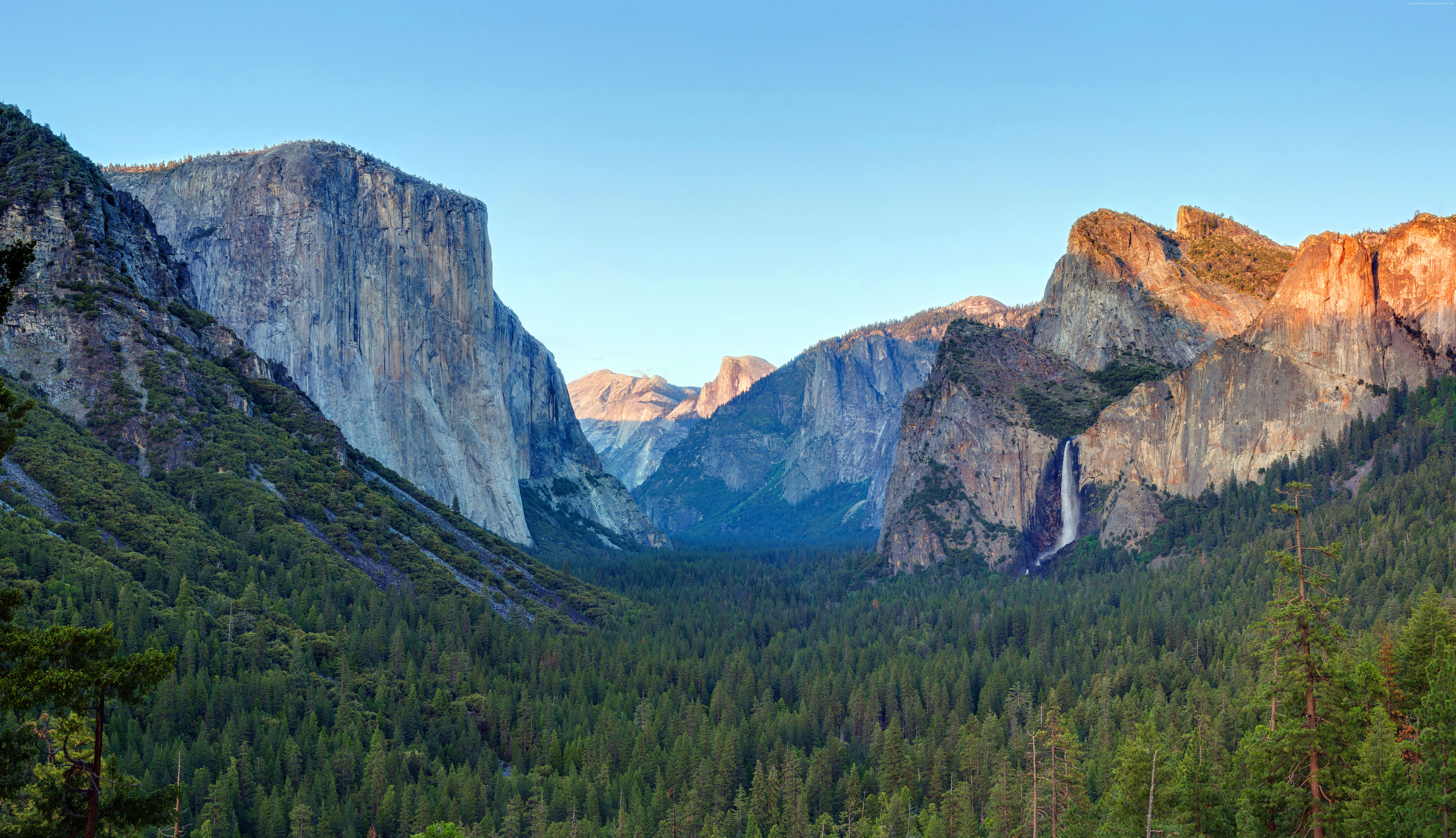 apple, 5k, Yosemite, forest, OSX, 4k, mountains HD Wallpaper