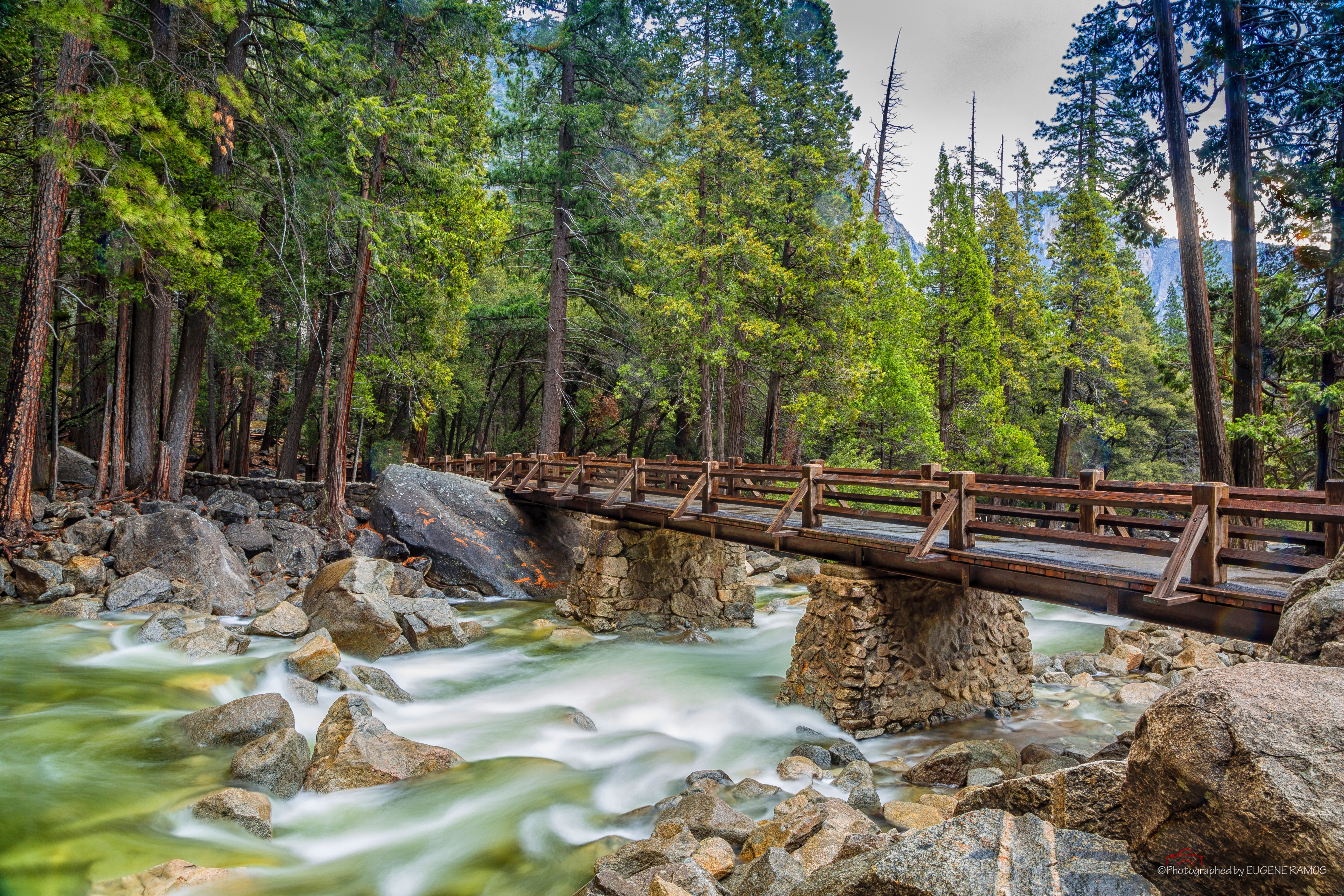 mountains, 4k, 5k, bridge, 8k, OSX, forest, apple, Yosemite HD Wallpaper