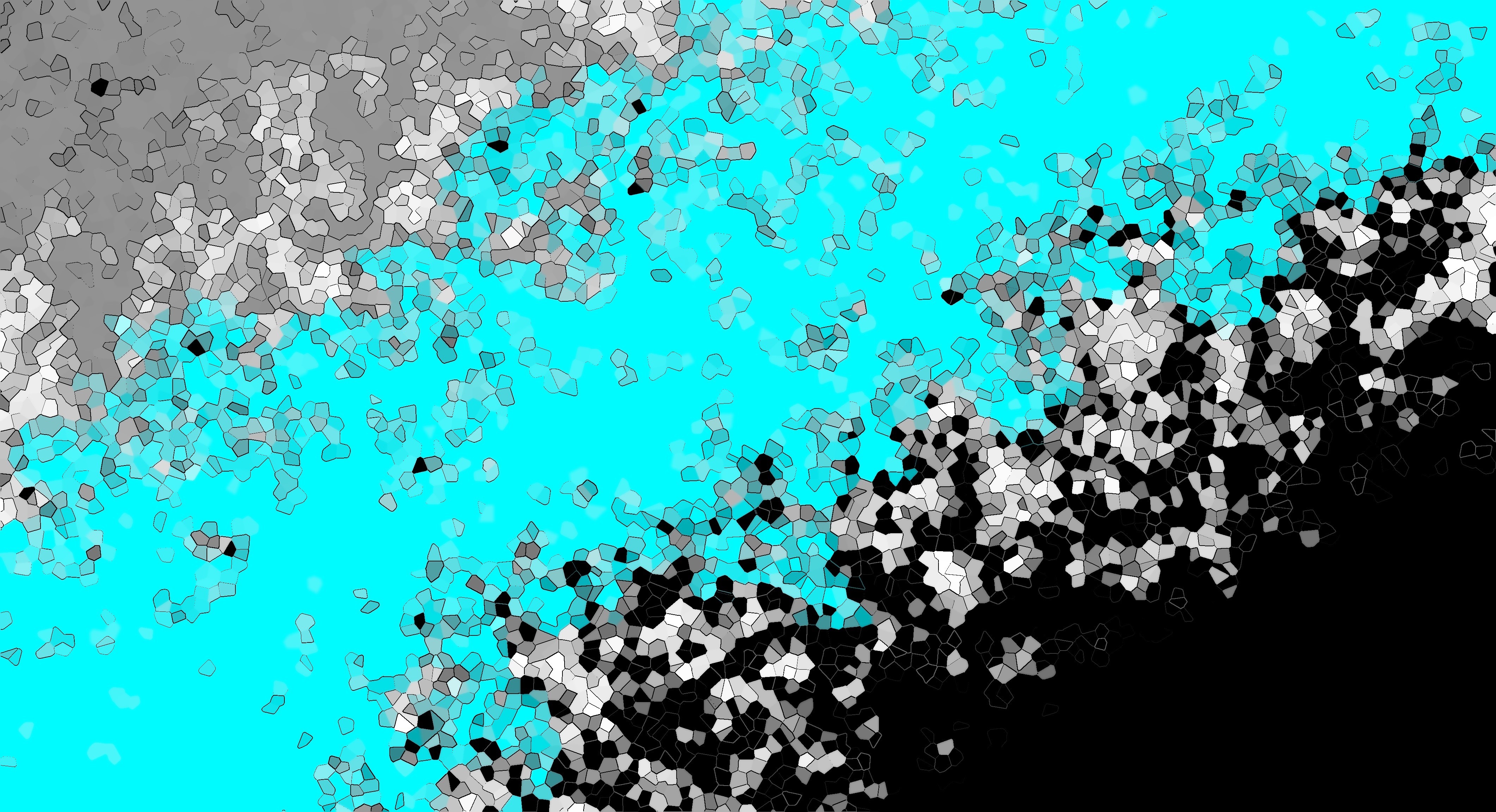 Abstract mosaic pattern with cyan, black, and gray colors HD Wallpaper