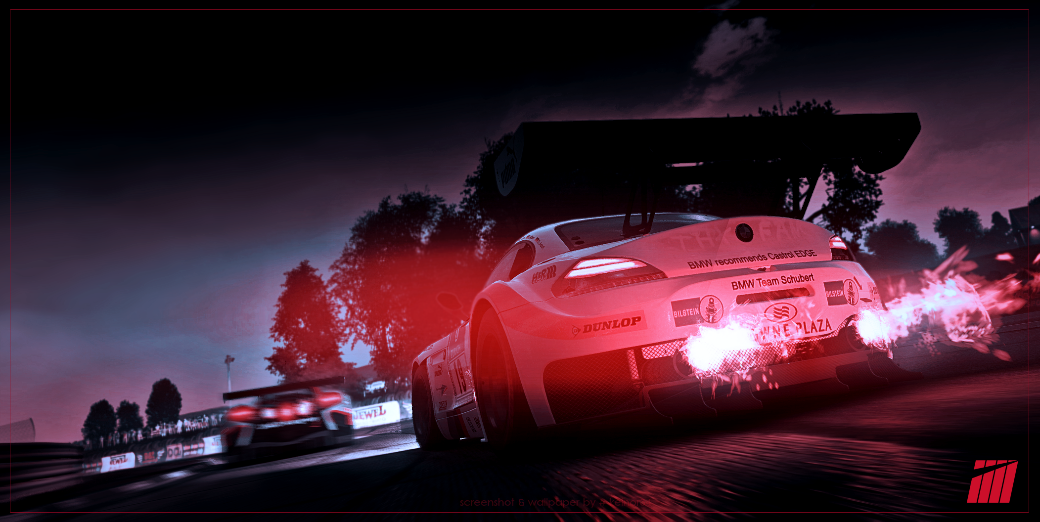BMW Team Schubert car with flames from exhaust HD Wallpaper