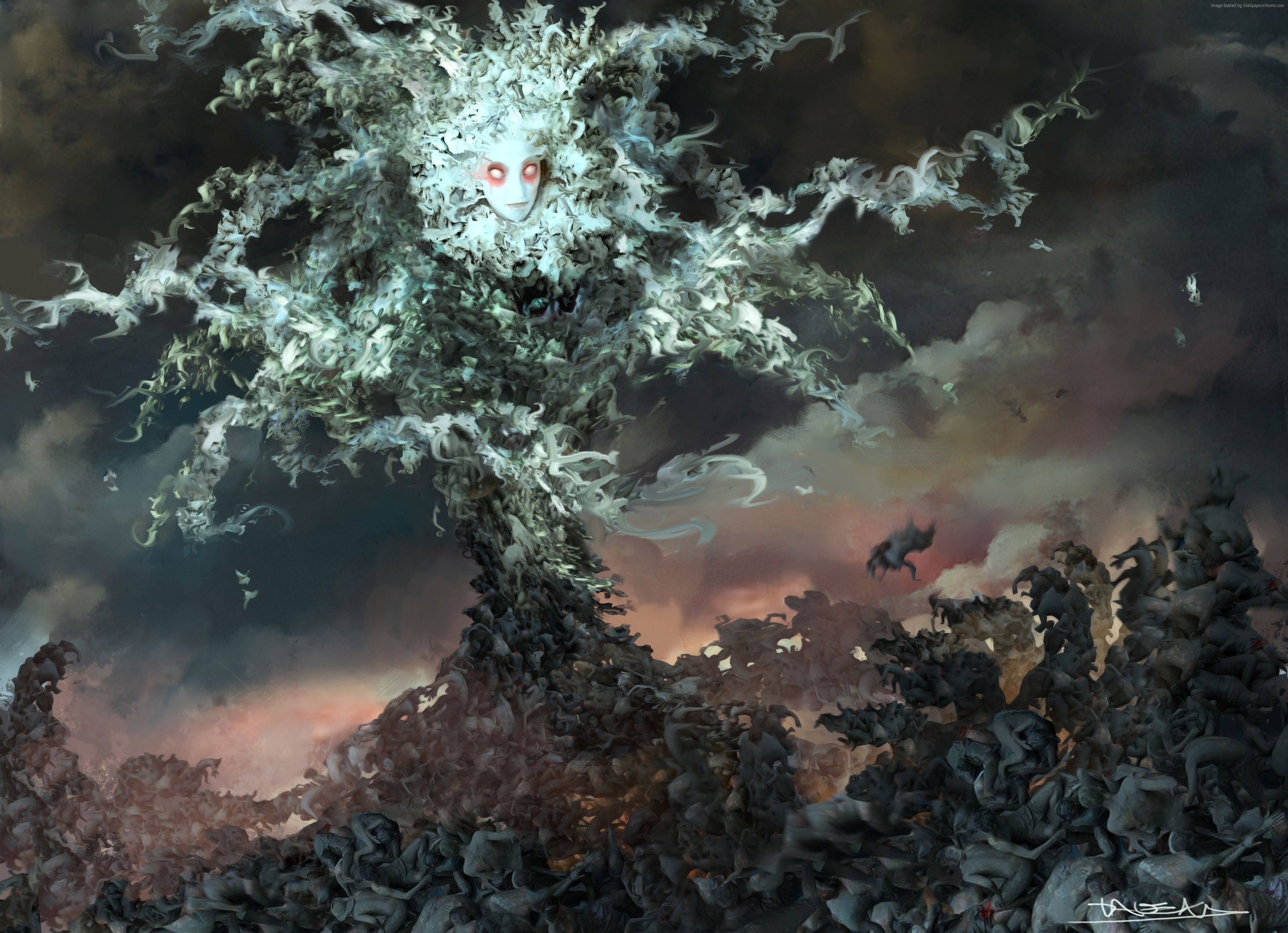 Hellblade concept art of a tree-like demon HD Wallpaper