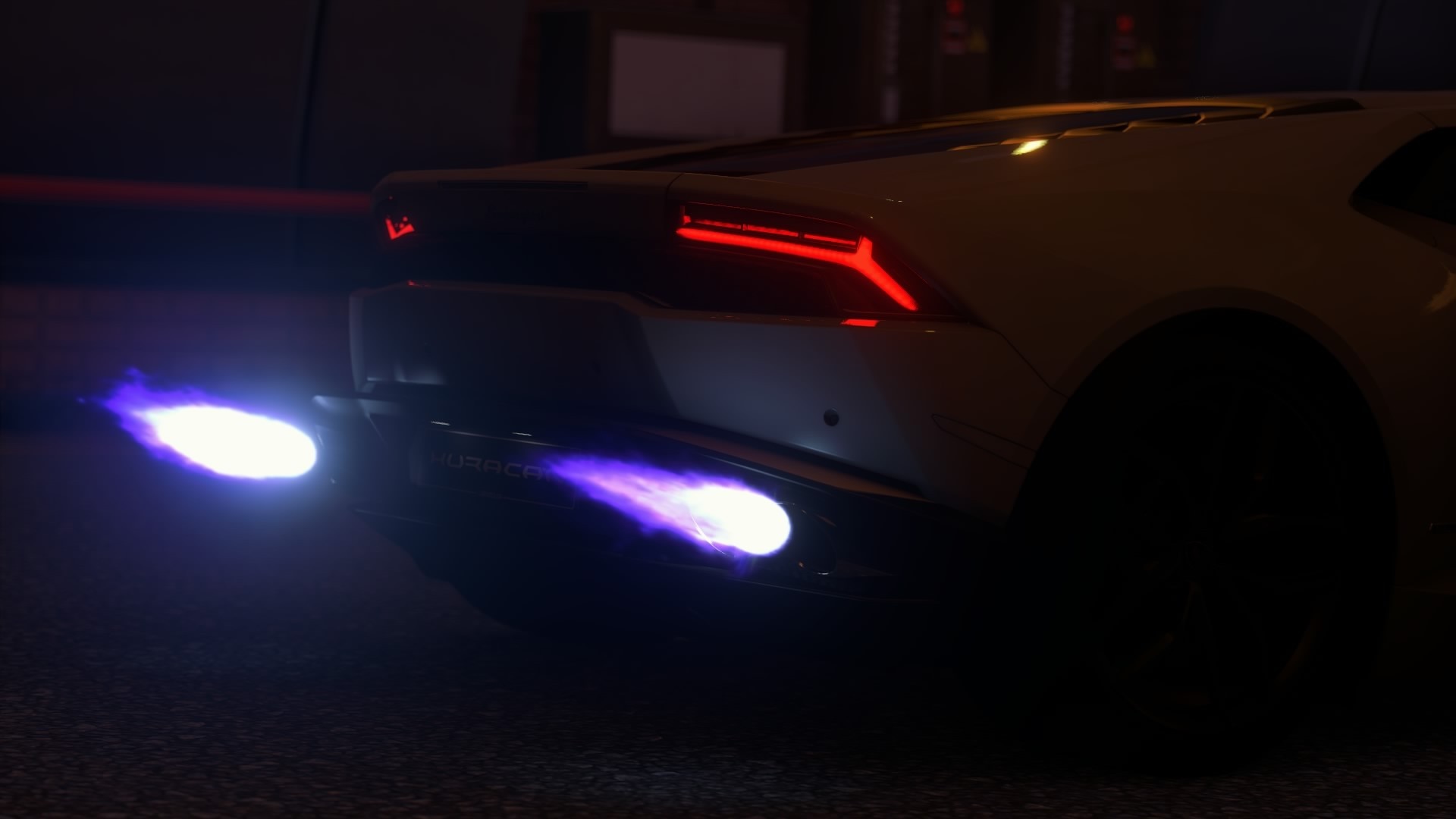 Lamborghini Huracan with exhaust flames HD Wallpaper