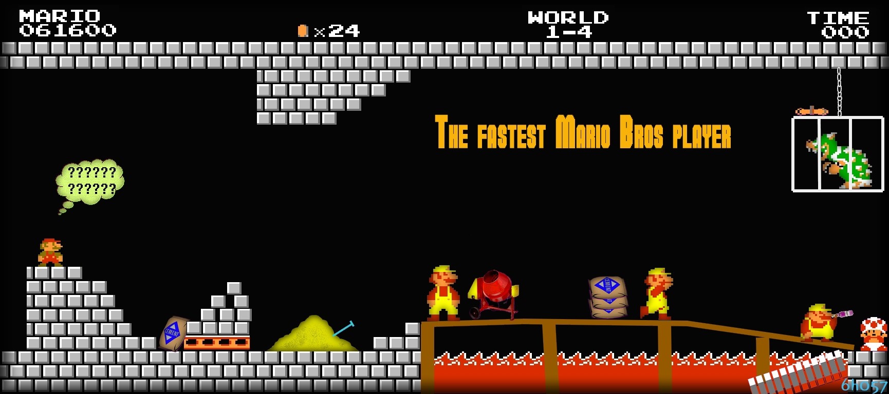 Mario from Super Mario Bros. in World 1-4 HD Wallpaper