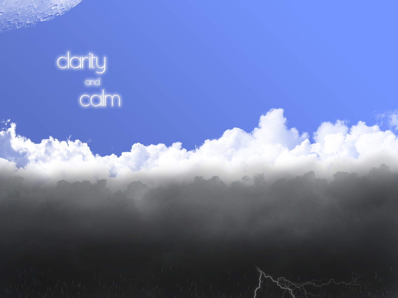 Clarity and Calm Sky with Clouds and Lightning HD Wallpaper